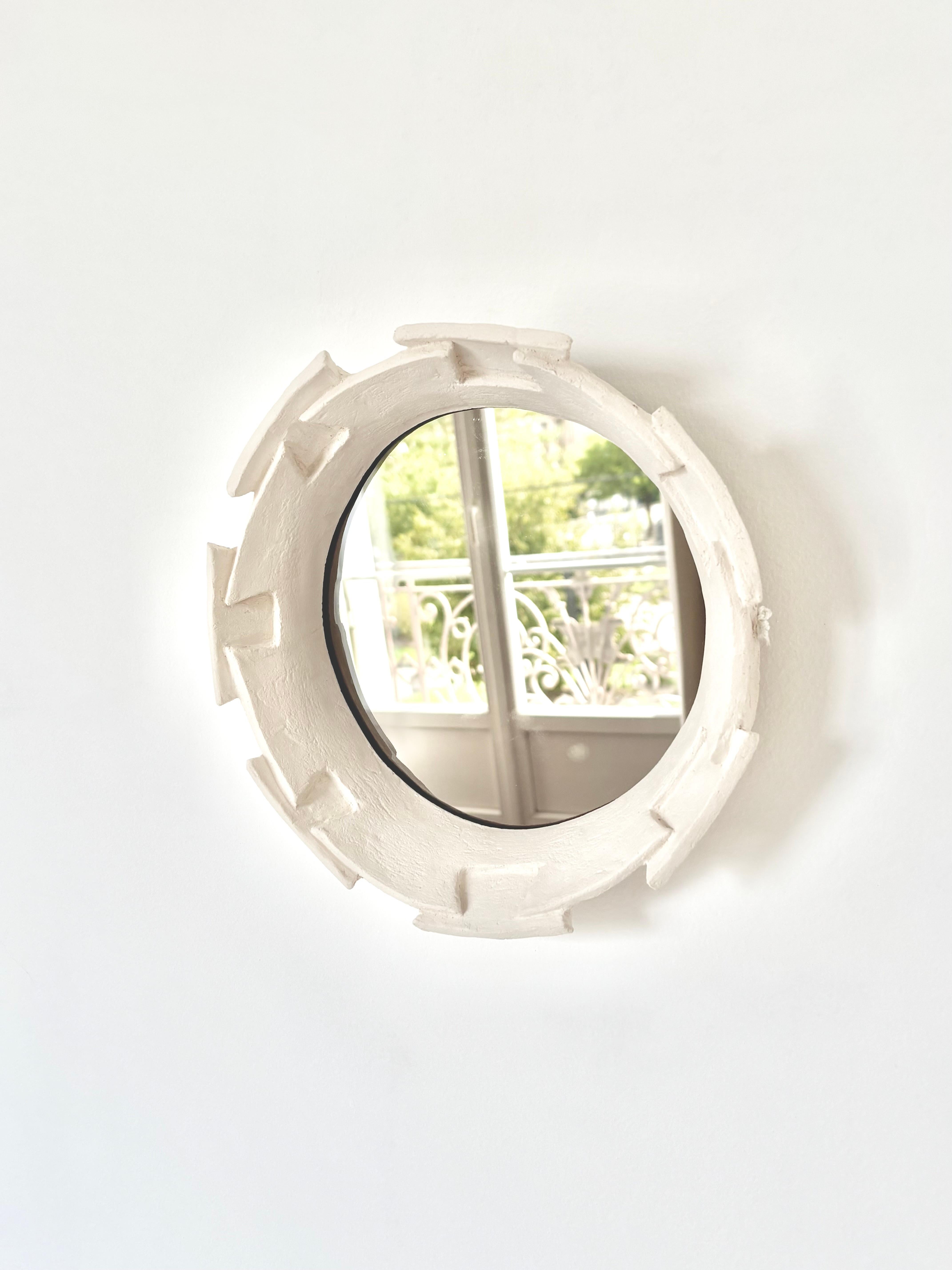 Zeitgenössischer französischer Keramikspiegel, 