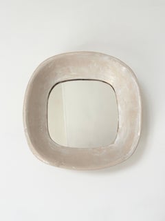 French contemporary ceramic mirror, "Oeuf" by Renzo Maar