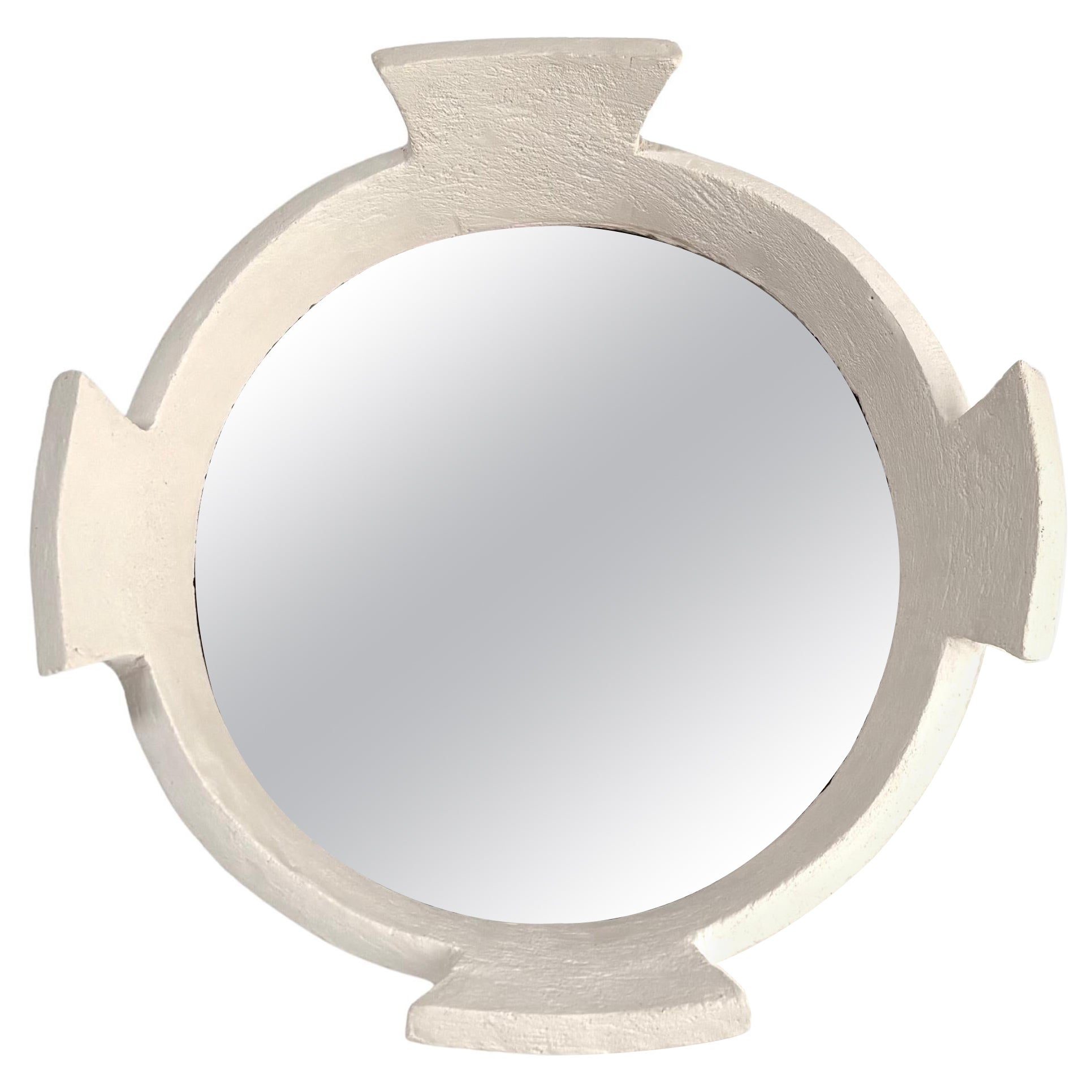 Miroir français contemporain en céramique, "Quadrifoglio" de Renzo Maar