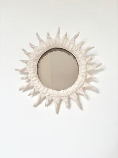 French contemporary ceramic mirror, "Sole I" by Renzo Maar