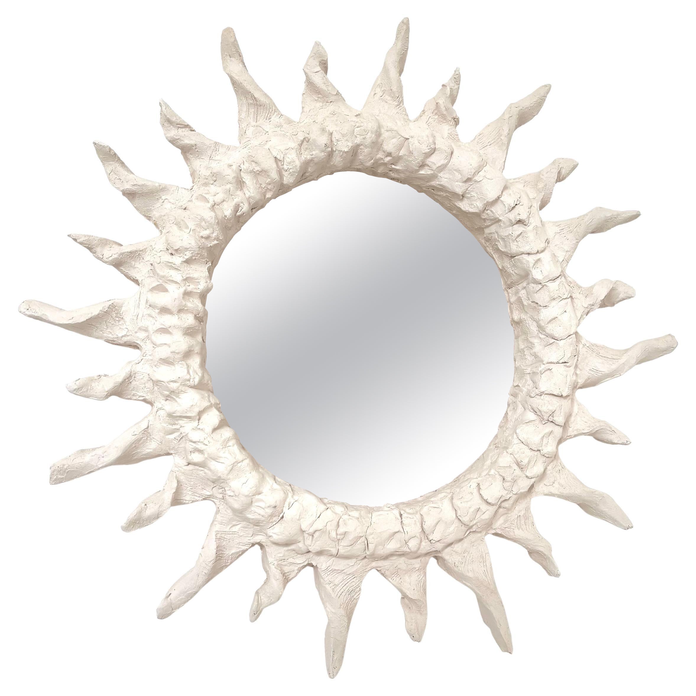 Miroir contemporain français en céramique, "Sole I" de Renzo Maar