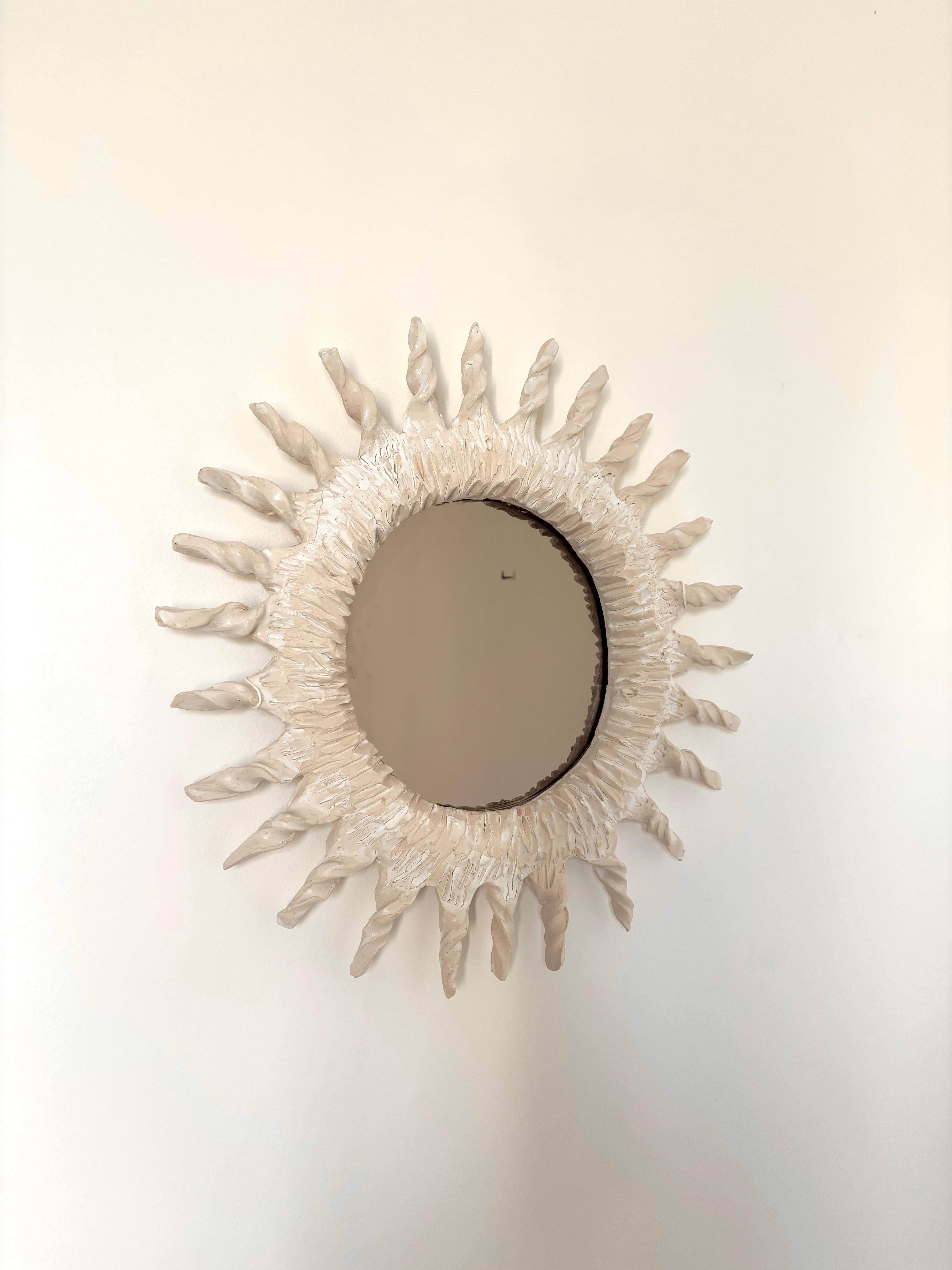 Espejo de cerámica contemporáneo francés, 