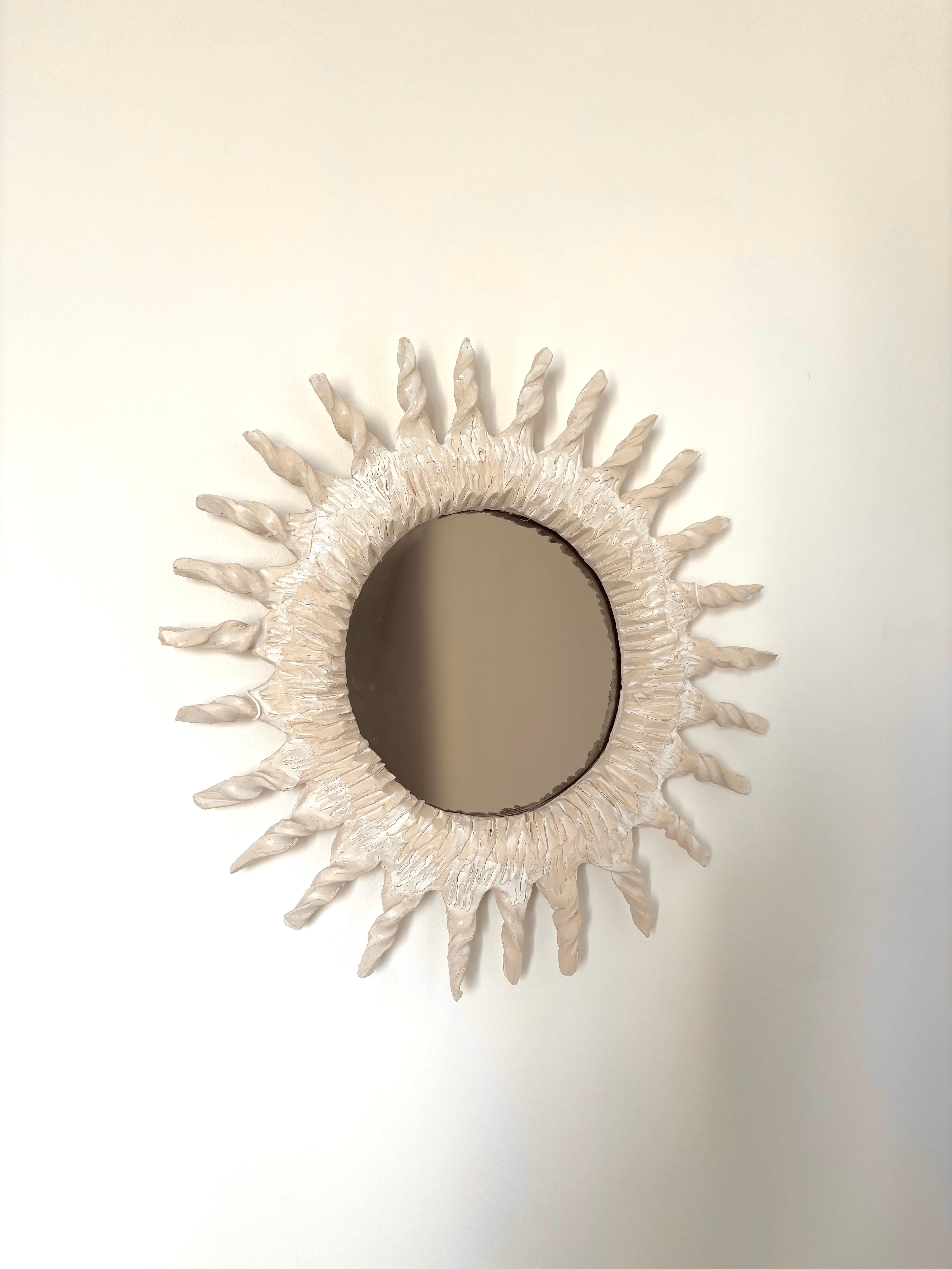 Espejo de cerámica contemporáneo francés, 