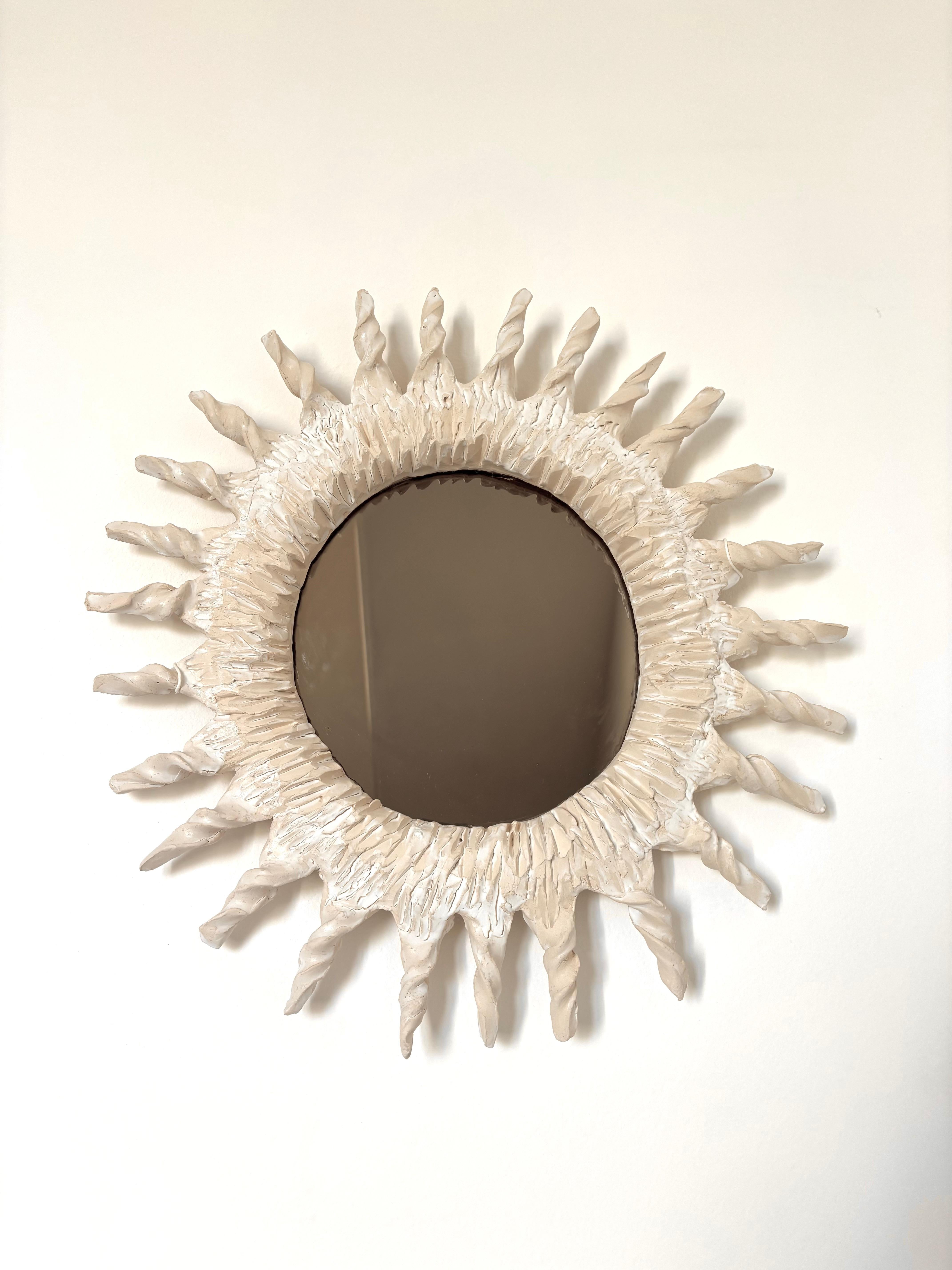 Espejo de cerámica contemporáneo francés, 