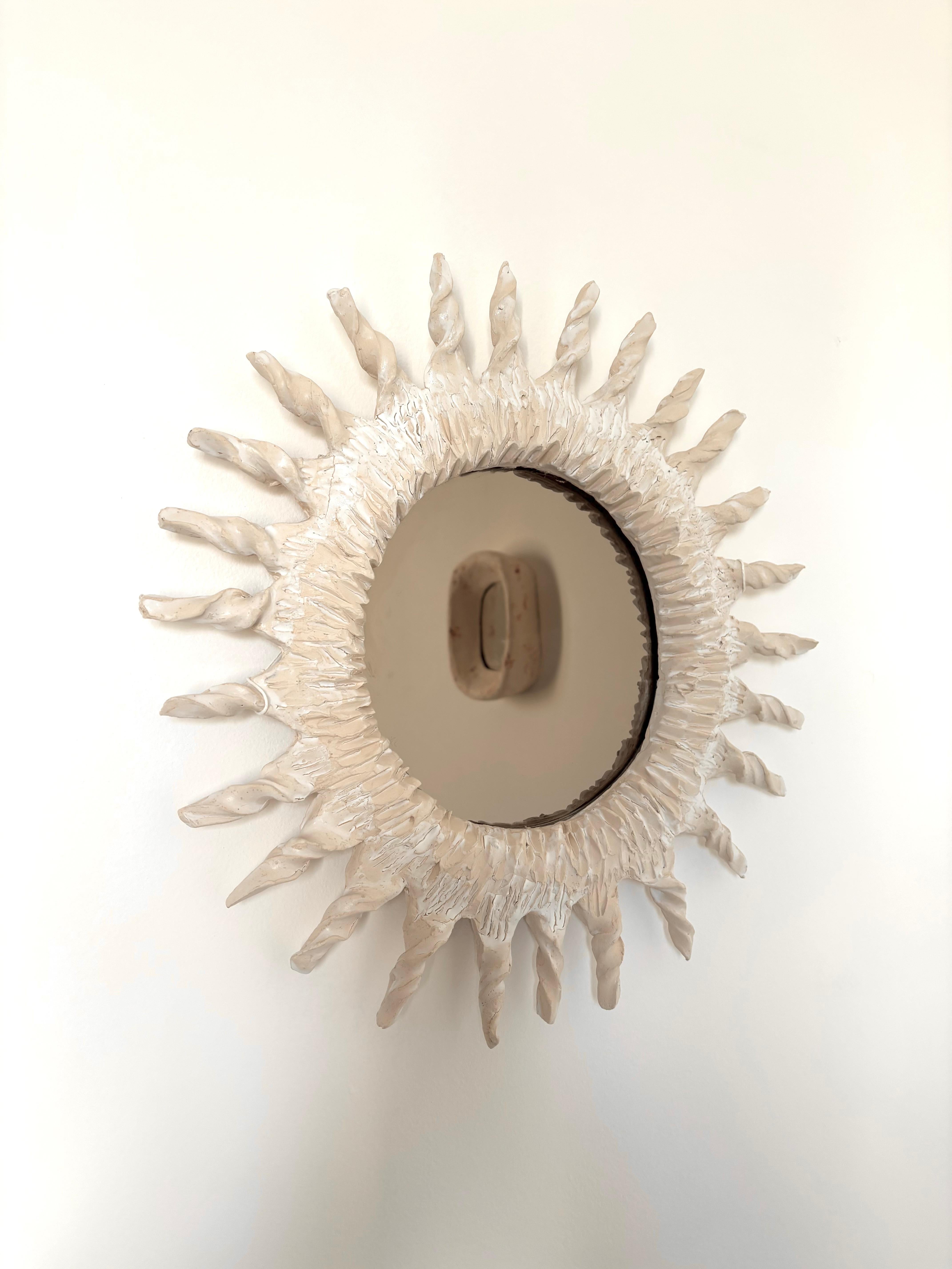 Espejo de cerámica contemporáneo francés, 