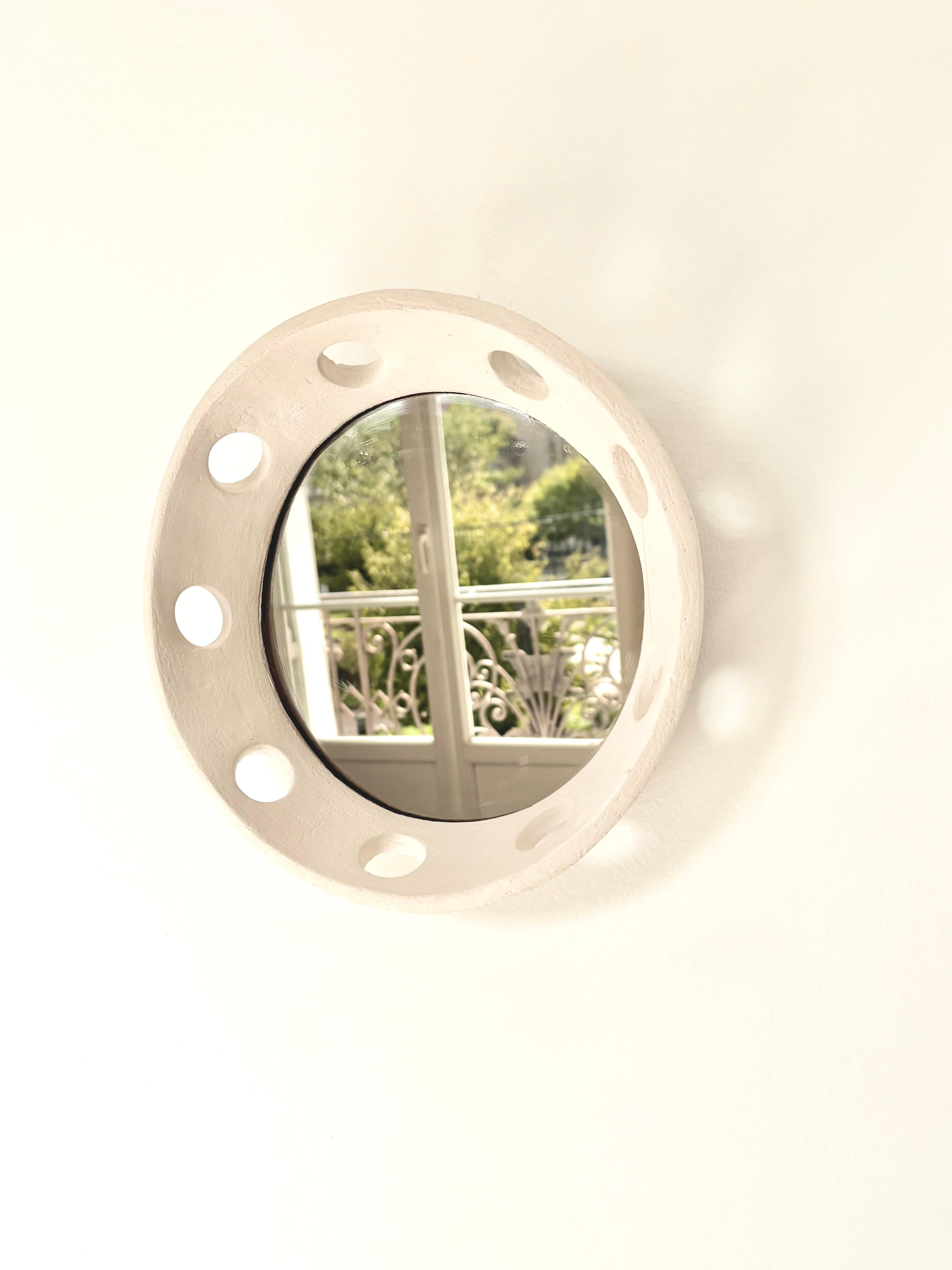 Espejo de cerámica contemporáneo francés, 