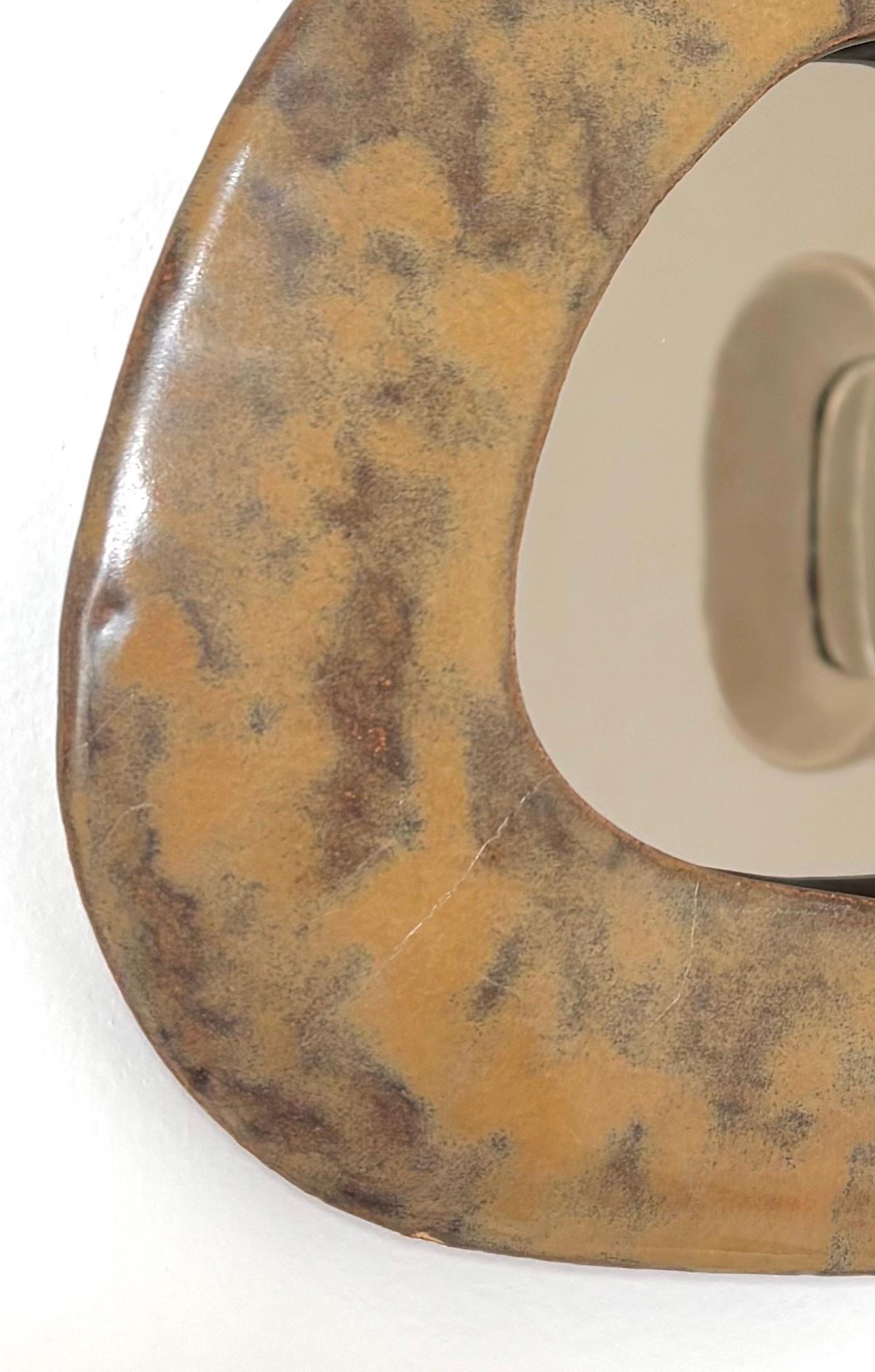 Zeitgenössischer französischer Keramikspiegel, 