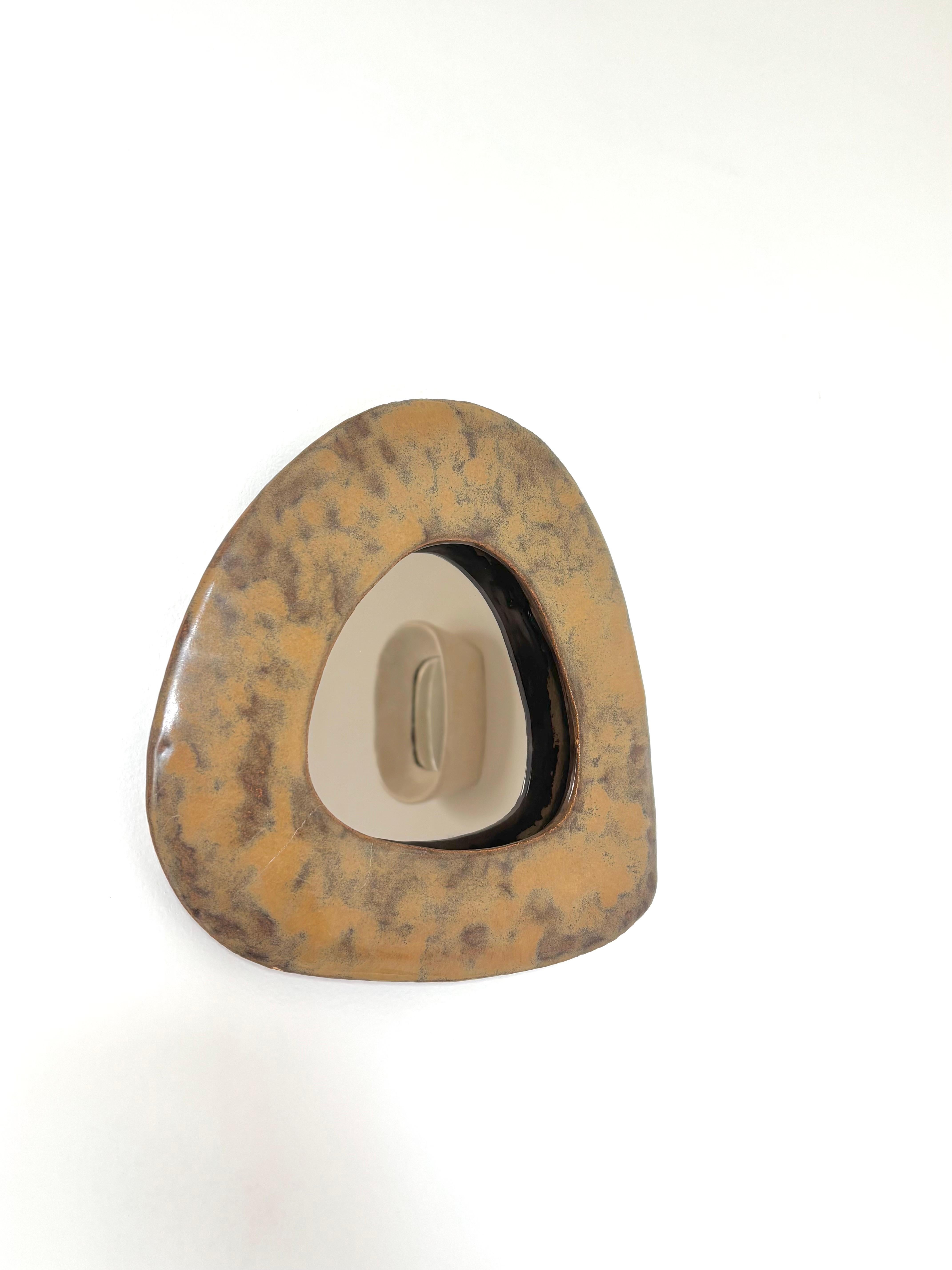 Zeitgenössischer französischer Keramikspiegel, 