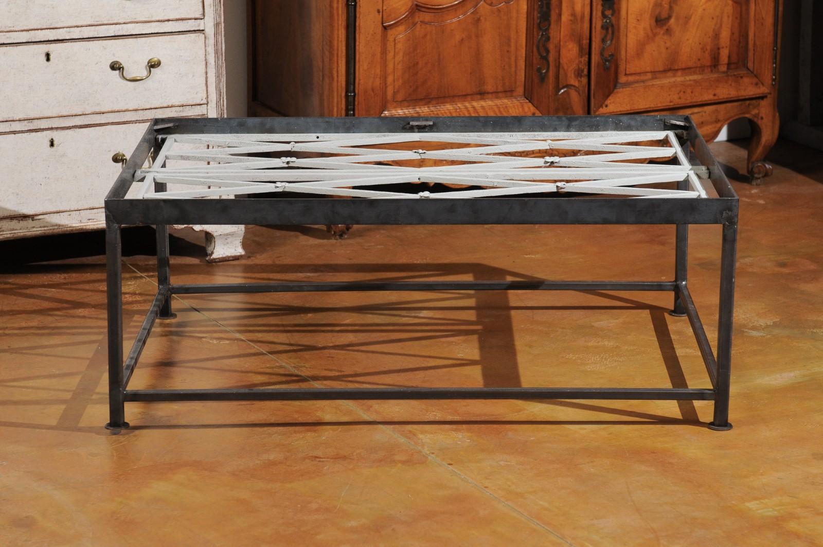 French Contemporary Coffee Table Made from 18th Century Cast Iron Railings 6