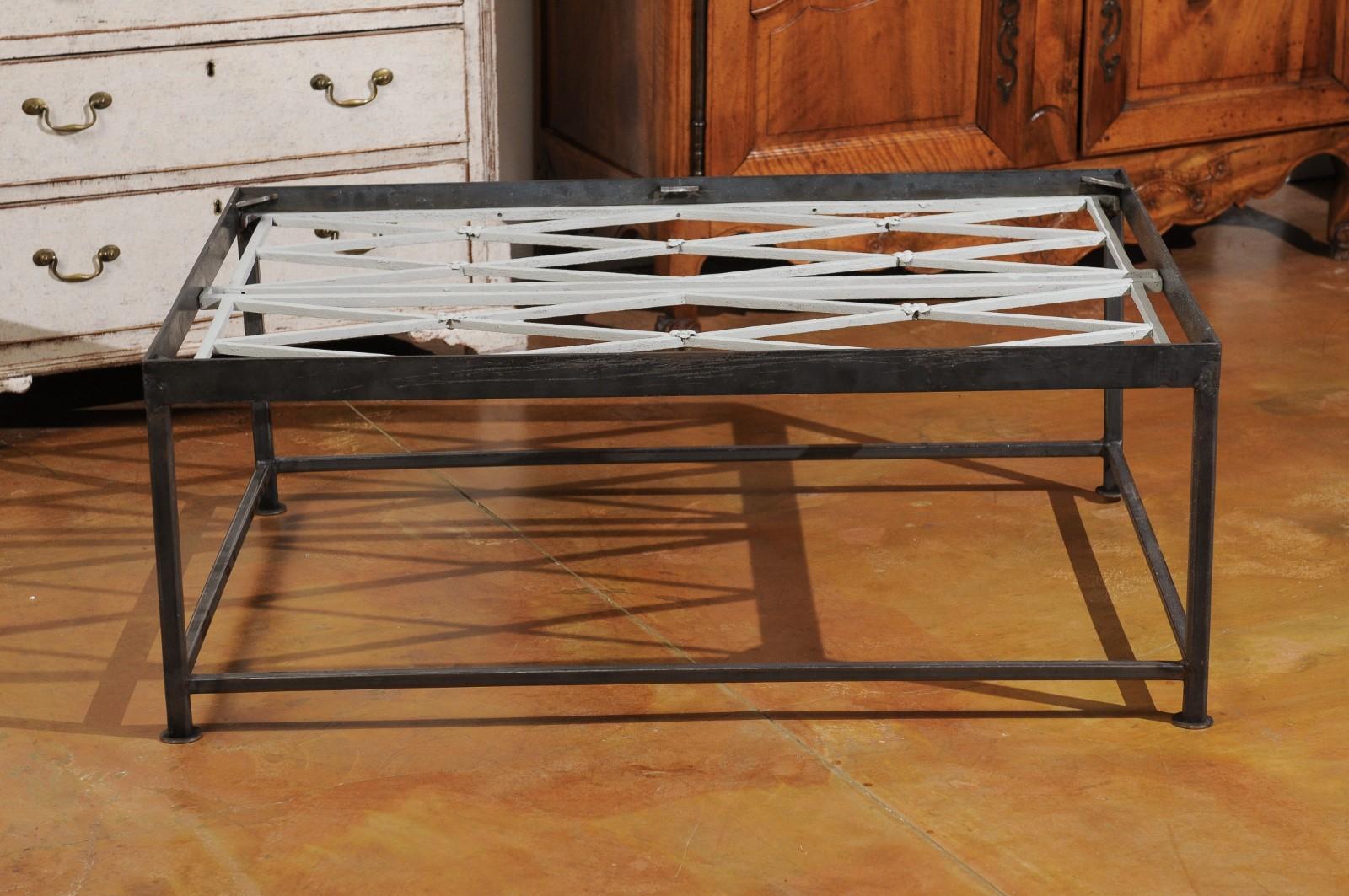 French Contemporary Coffee Table Made from 18th Century Cast Iron Railings 3