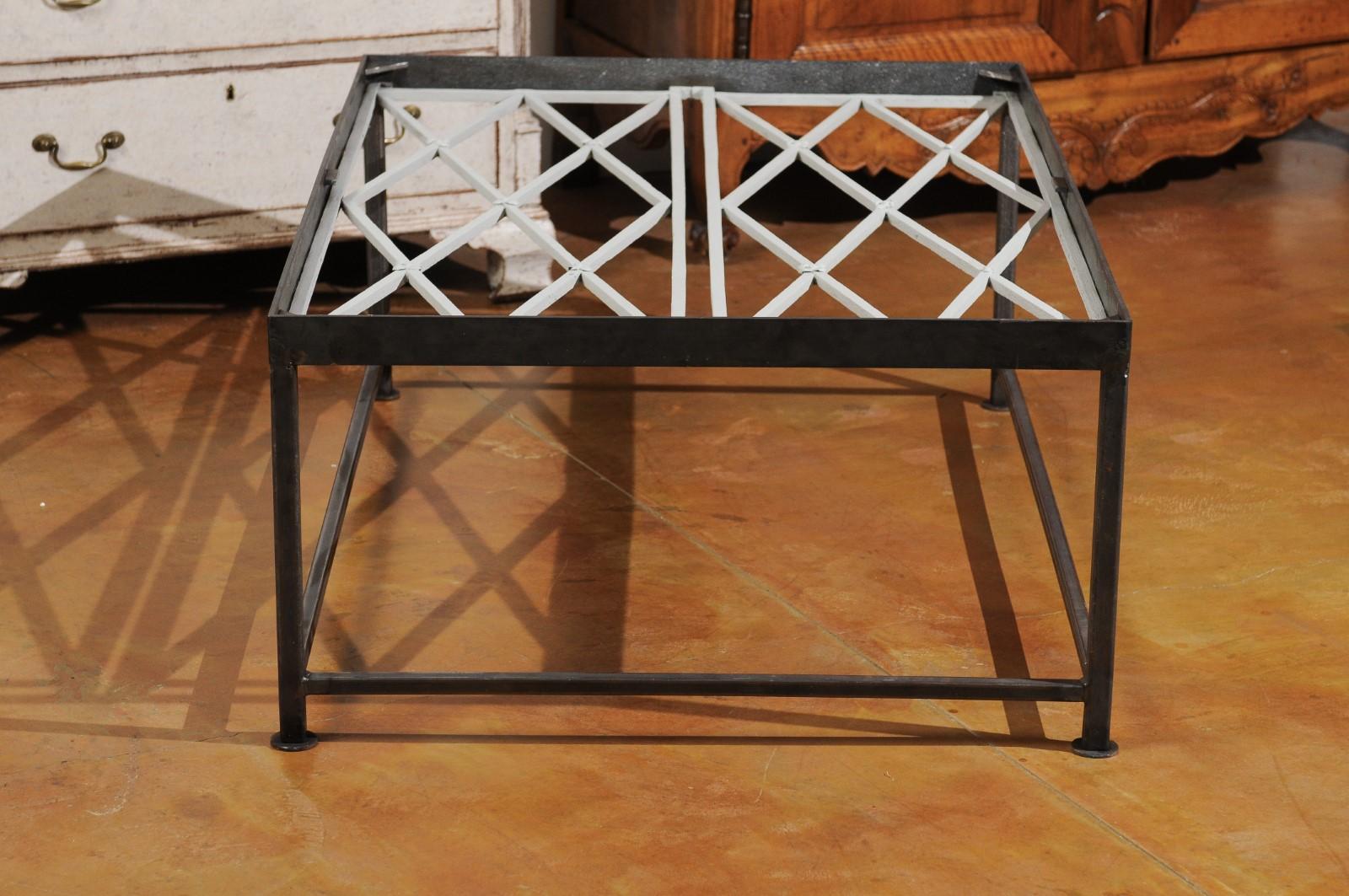 French Contemporary Coffee Table Made from 18th Century Cast Iron Railings 4