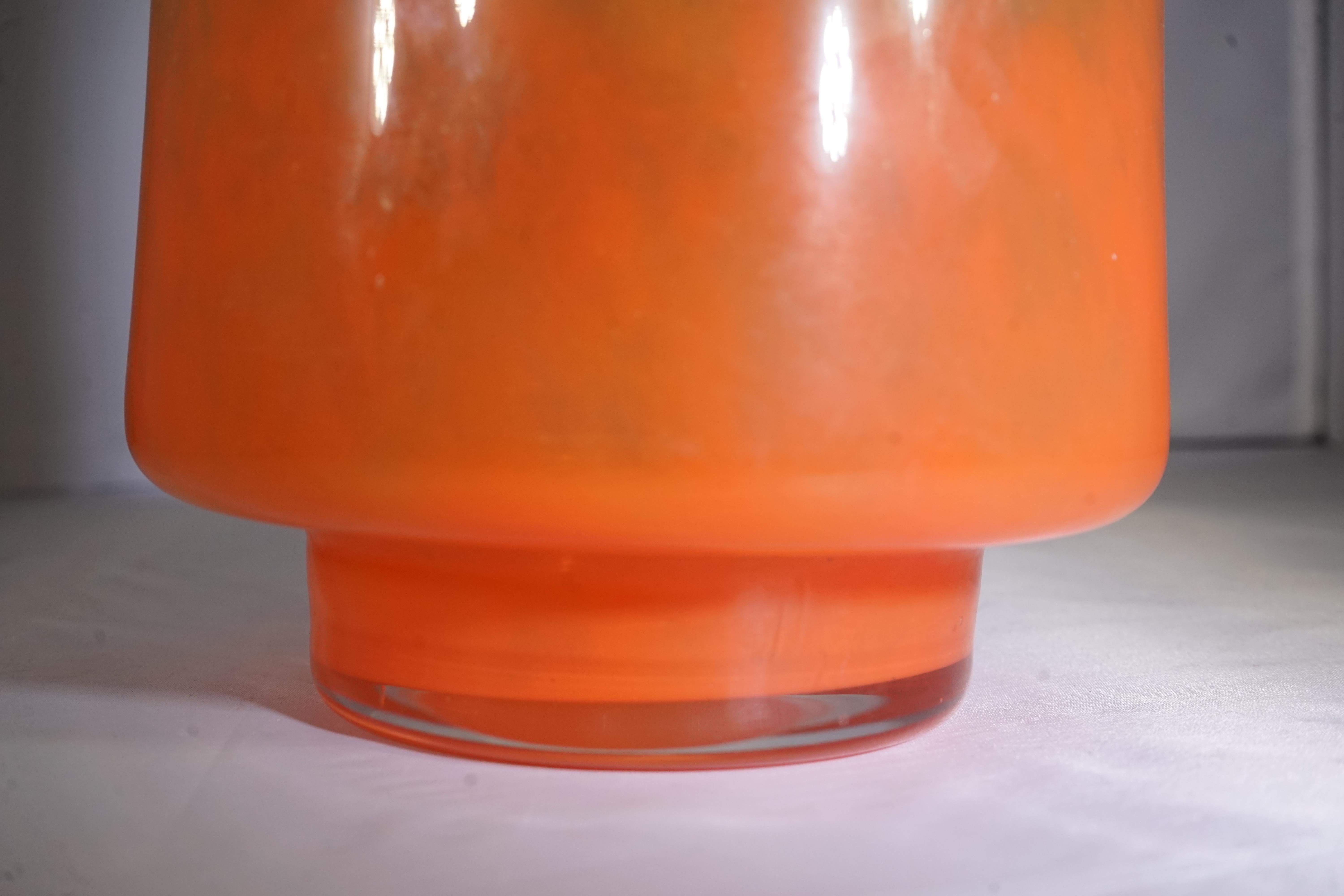 French Contemporary French Orange and Amber Glass Vase In New Condition In Aspen, CO