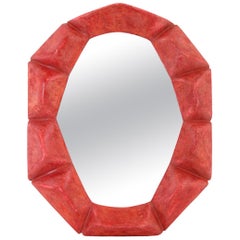 French Contemporary Mirror, "Rouge-Fuchsia" by Pascal & Annie