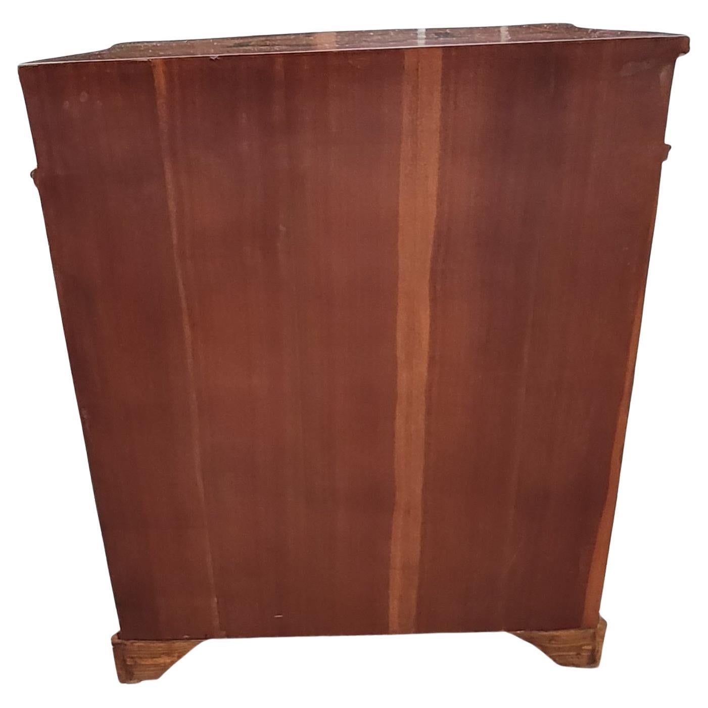 French Continental Mahogany Marquetry and Metal Decorated Side Console Cabinet For Sale 10