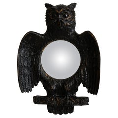 French Convex Owl-Shaped Bubble Mirror, France, 1970-1979