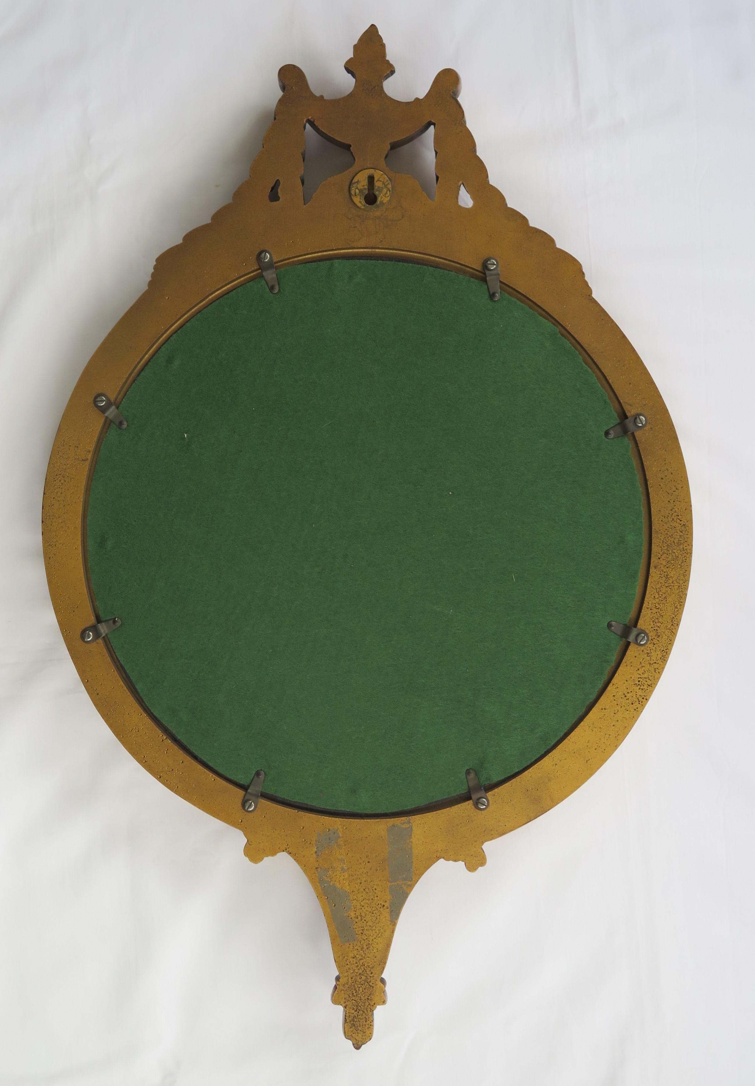 French Convex Wall Mirror in the Empire Style Gilt Wood, Circa 1930s 10