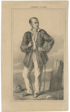 French Convict Portrait “Forçat – 1er Type” from Voyage en Bretagne, 1853
