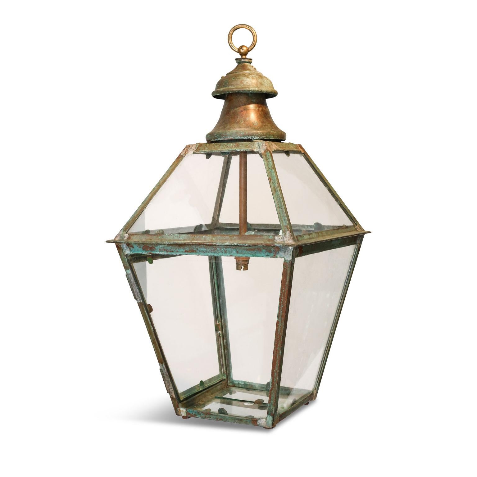 Green-Verdigris Copper and Brass Lantern 5