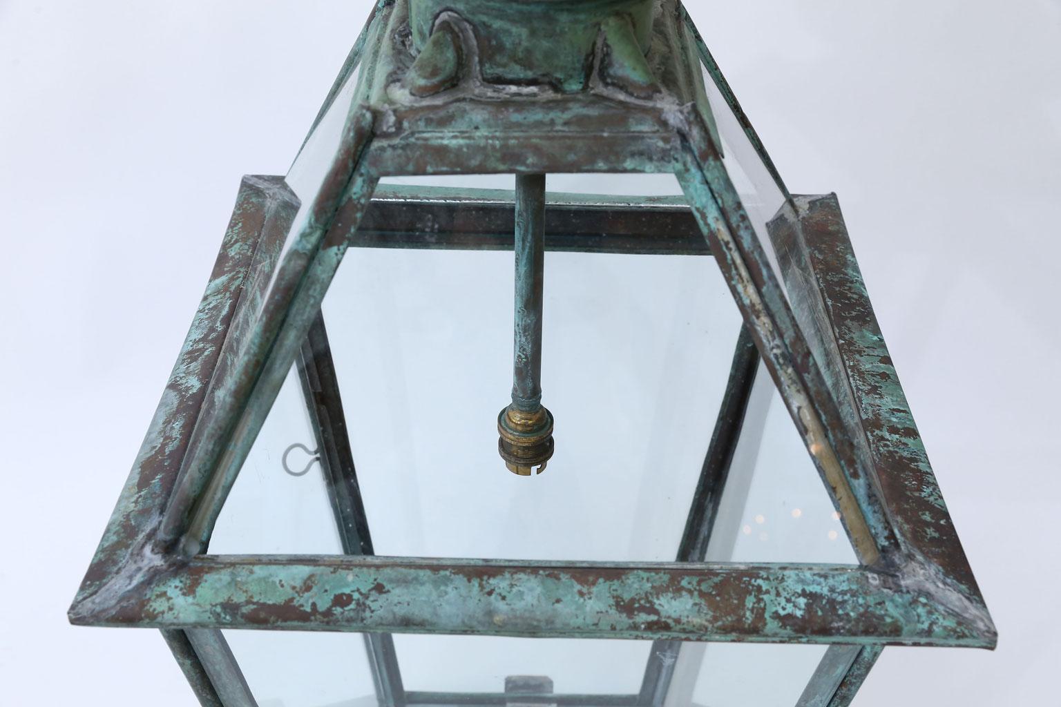 Green Verdigris Copper and Brass French Lantern 12