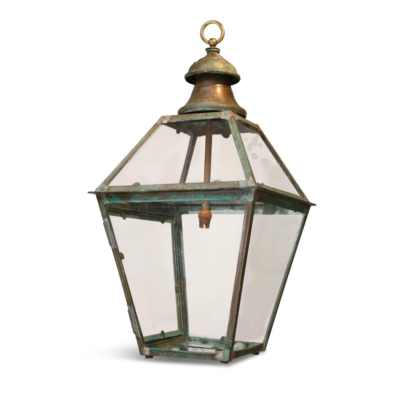 Green-Verdigris Copper and Brass Lantern 3