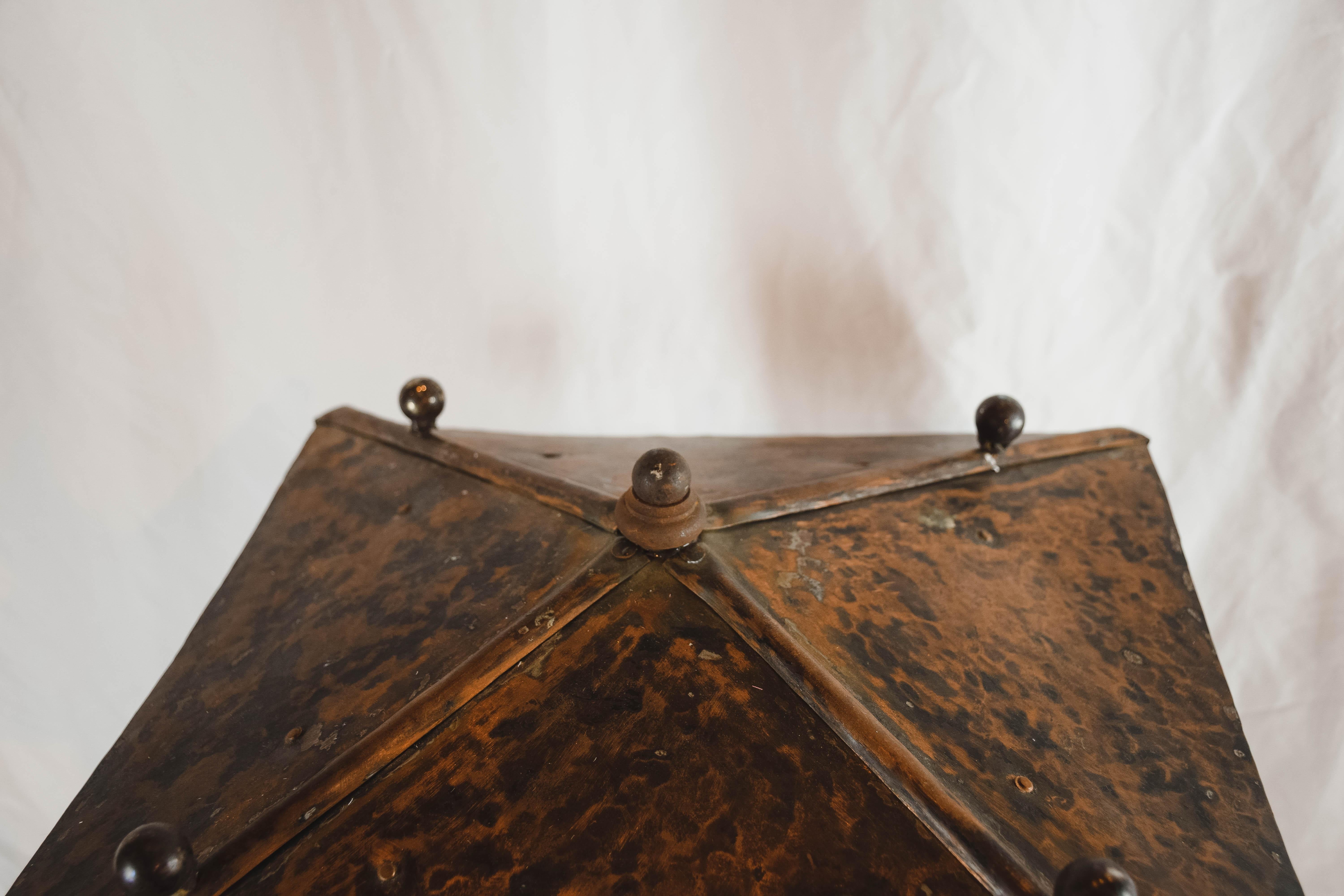 19th Century French Copper and Iron Lantern For Sale