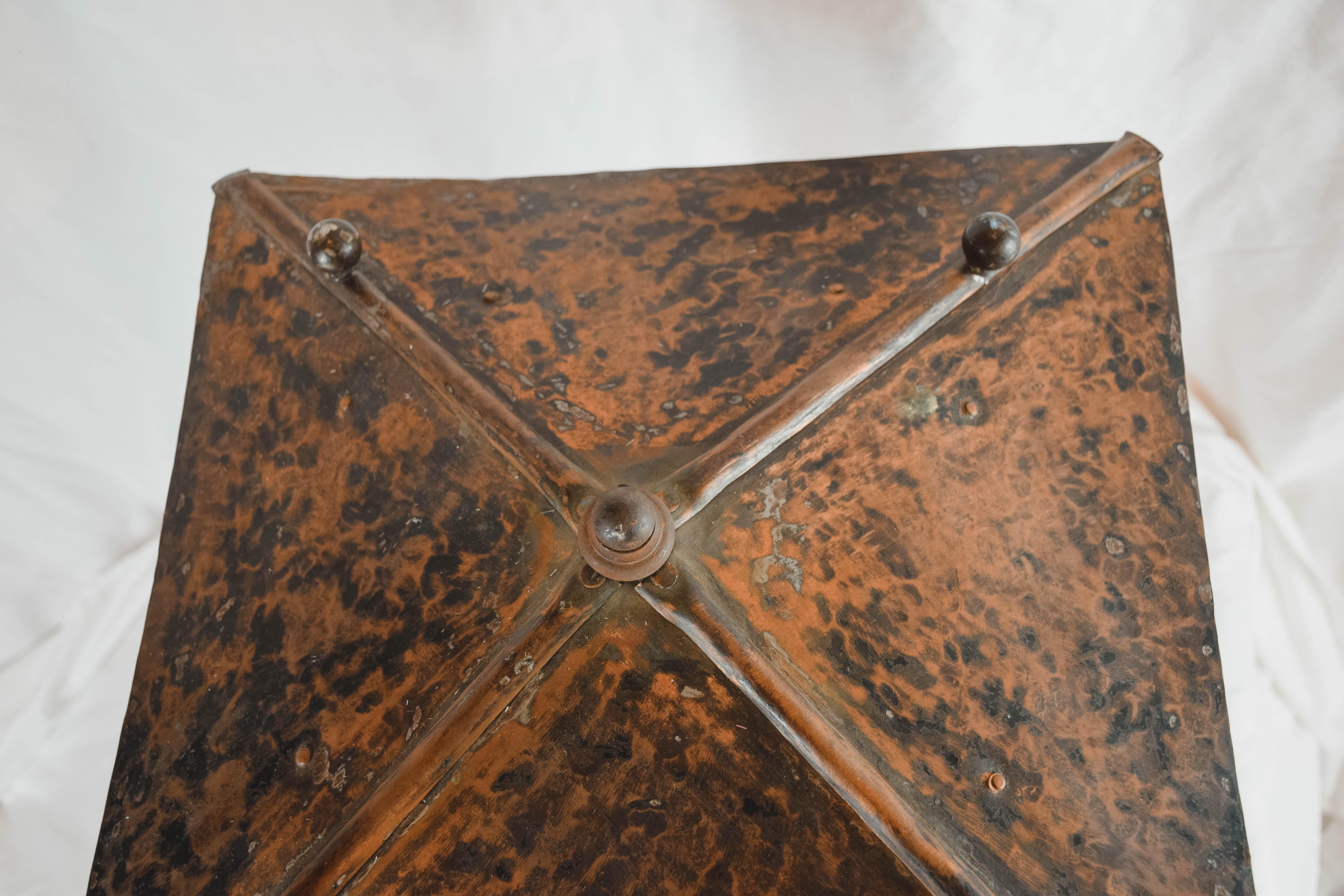 French Copper and Iron Lantern For Sale 1