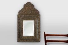 French copper Art Deco wall cabinet with beveled mirror, 1930s