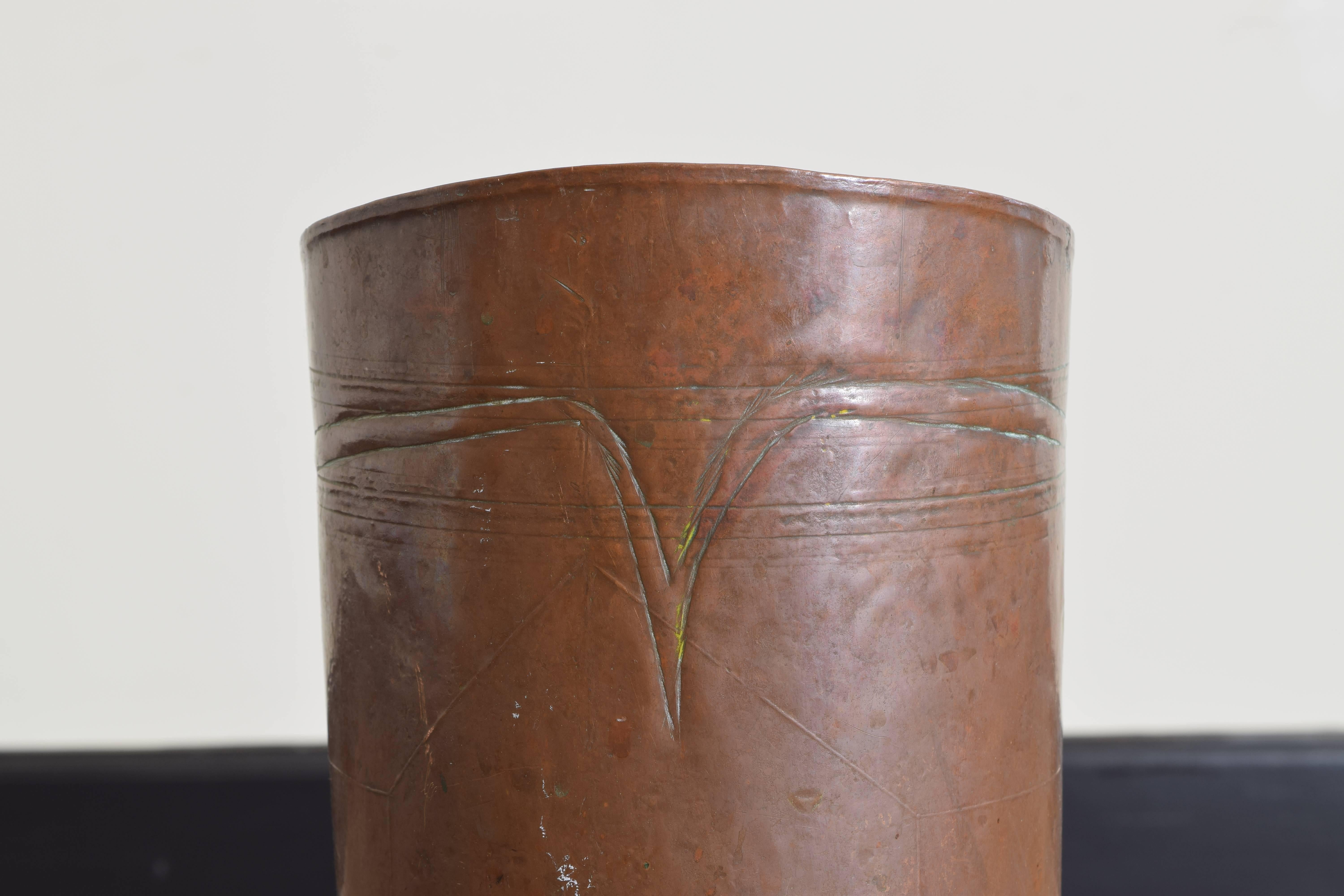 French Copper Boot Umbrella Stand, Early 20th Century 3