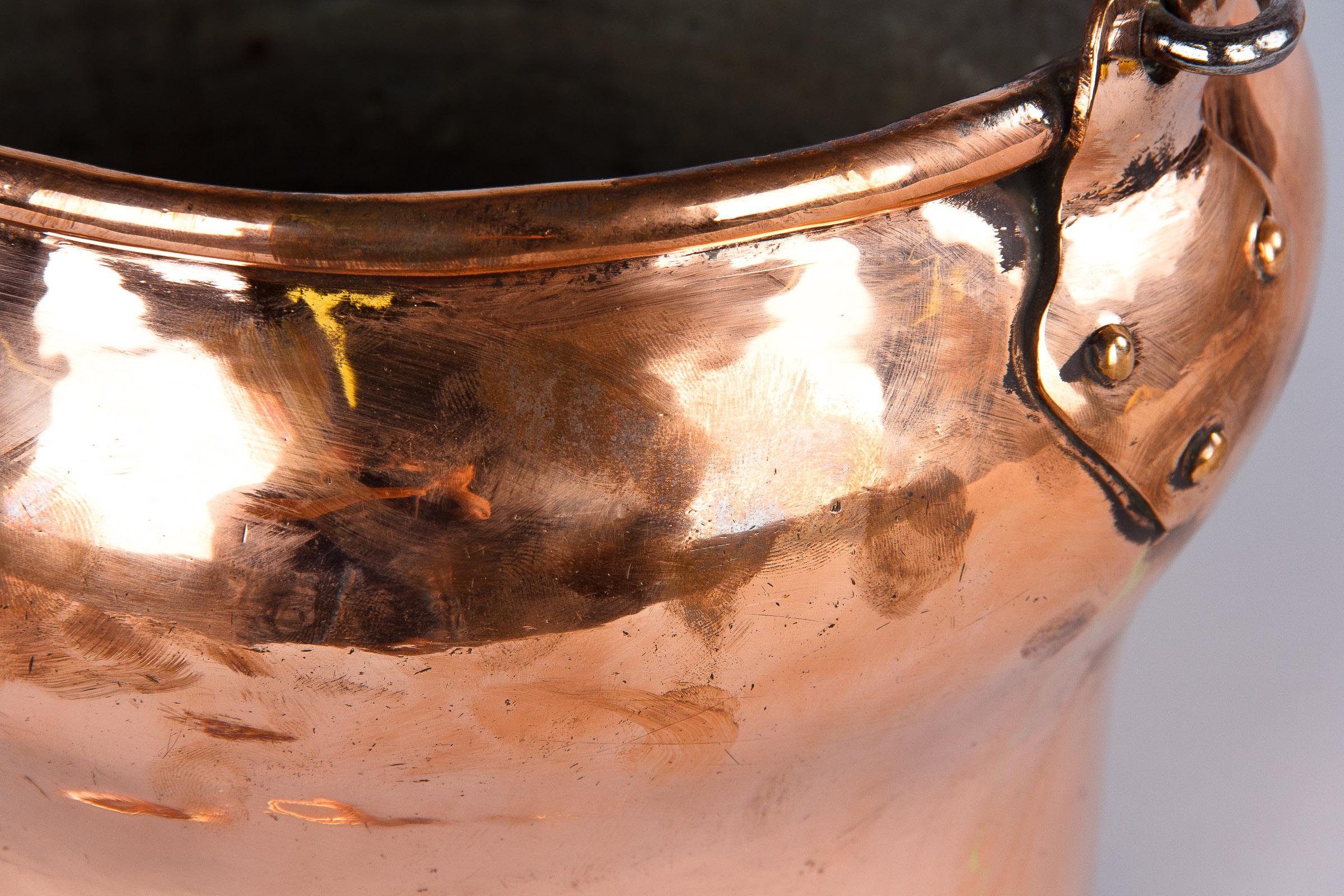 French Copper Bucket, Late 19th Century 9