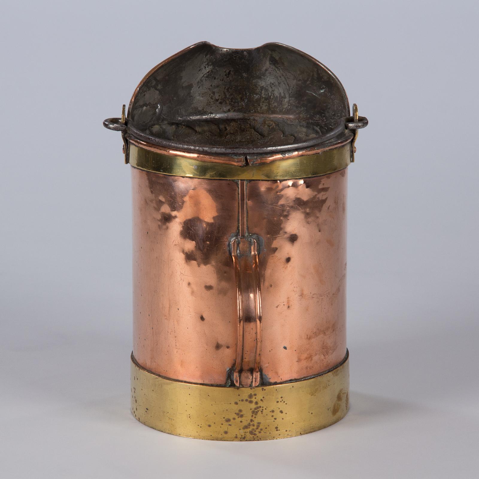 French Copper Bucket with Brass Trim, Late 1800s For Sale 7
