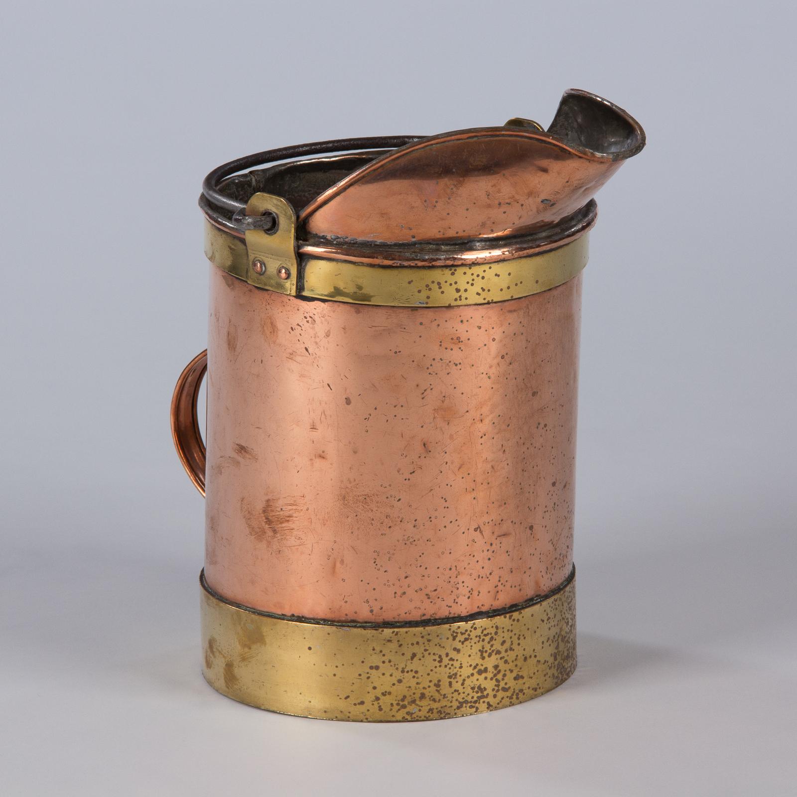 French Copper Bucket with Brass Trim, Late 1800s For Sale 8