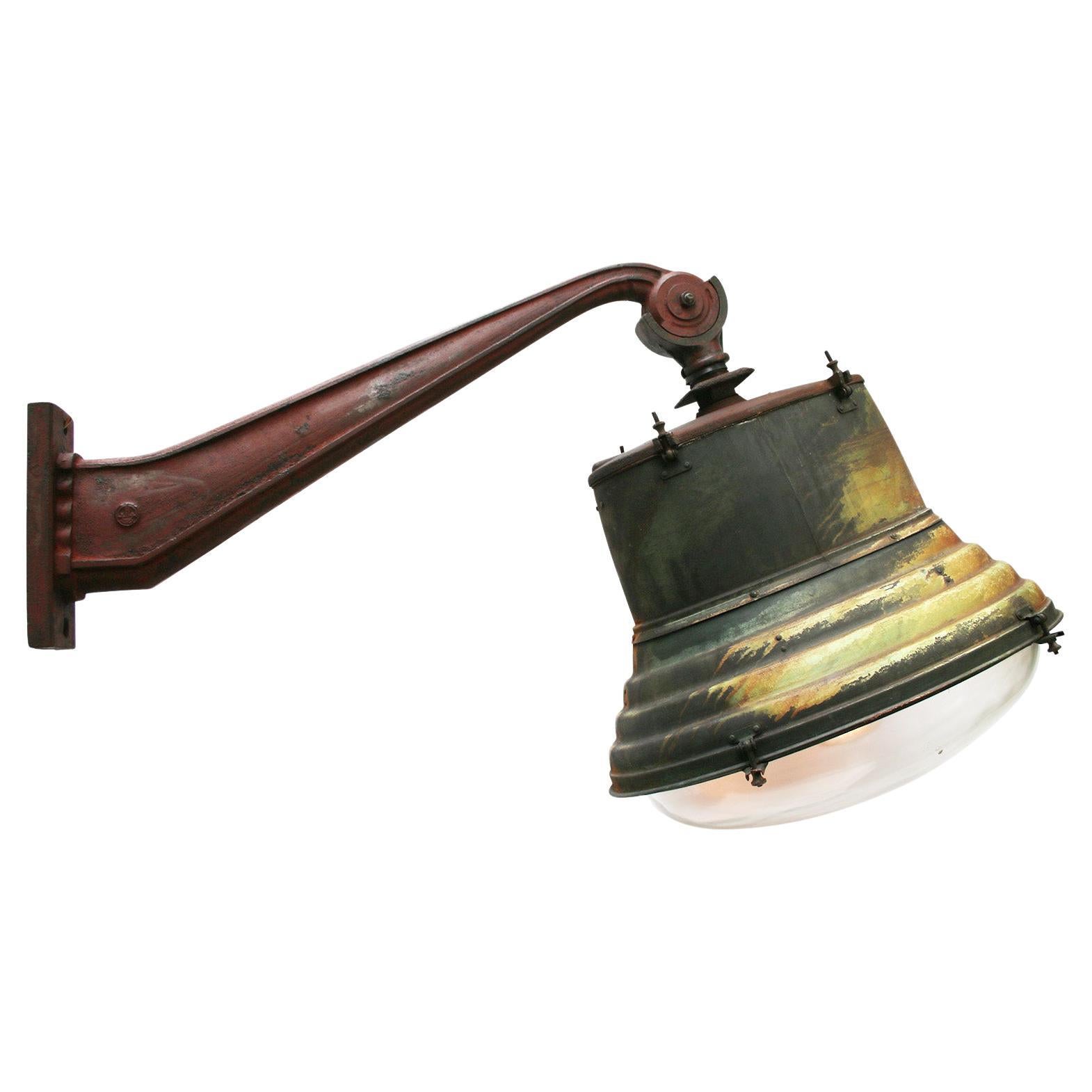 Extra Large Copper Iron Mercury Mirror Street Light by Eclatec, France
