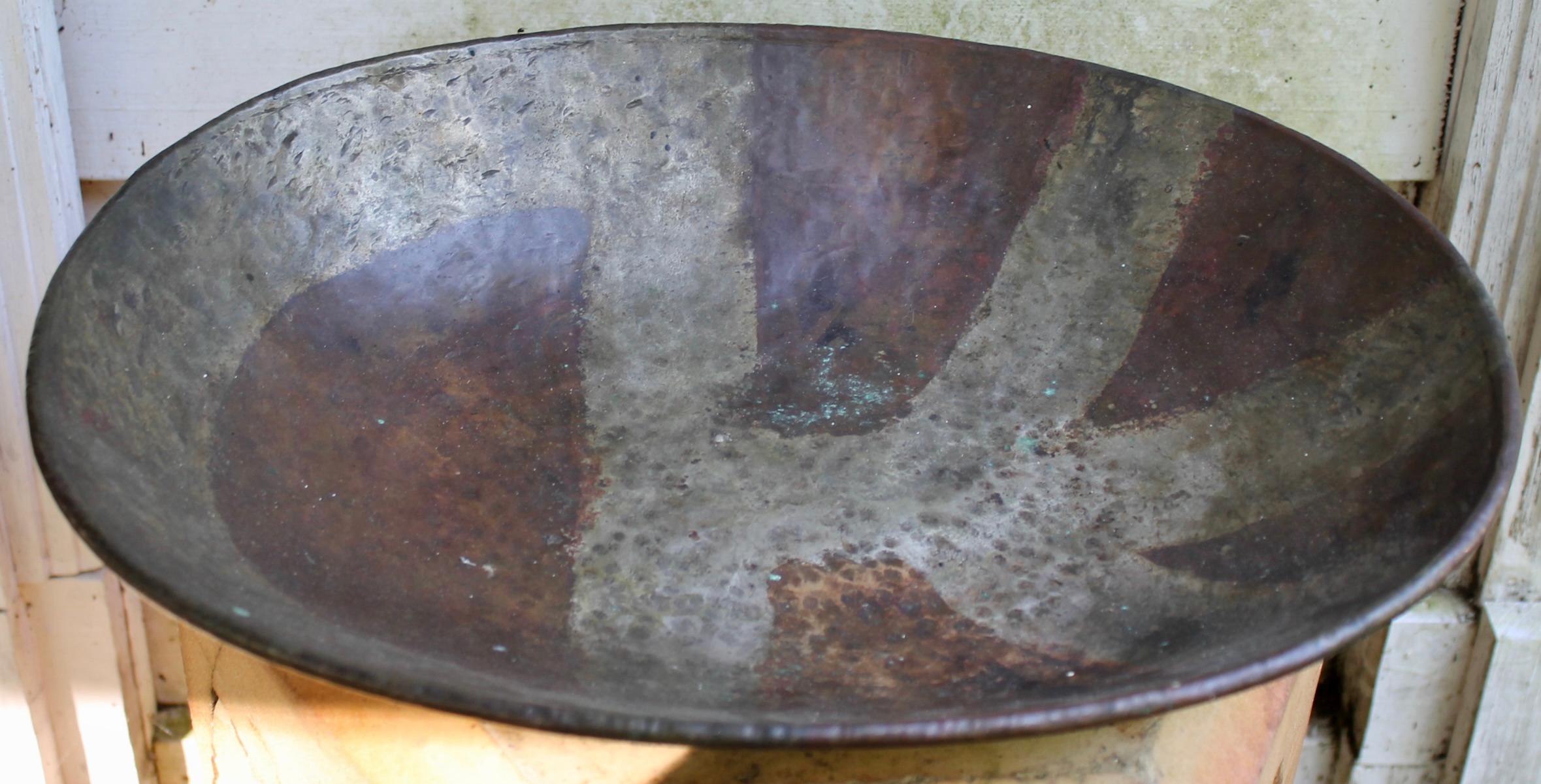 Art Deco French Copper Dinanderie Abstract Bowl For Sale