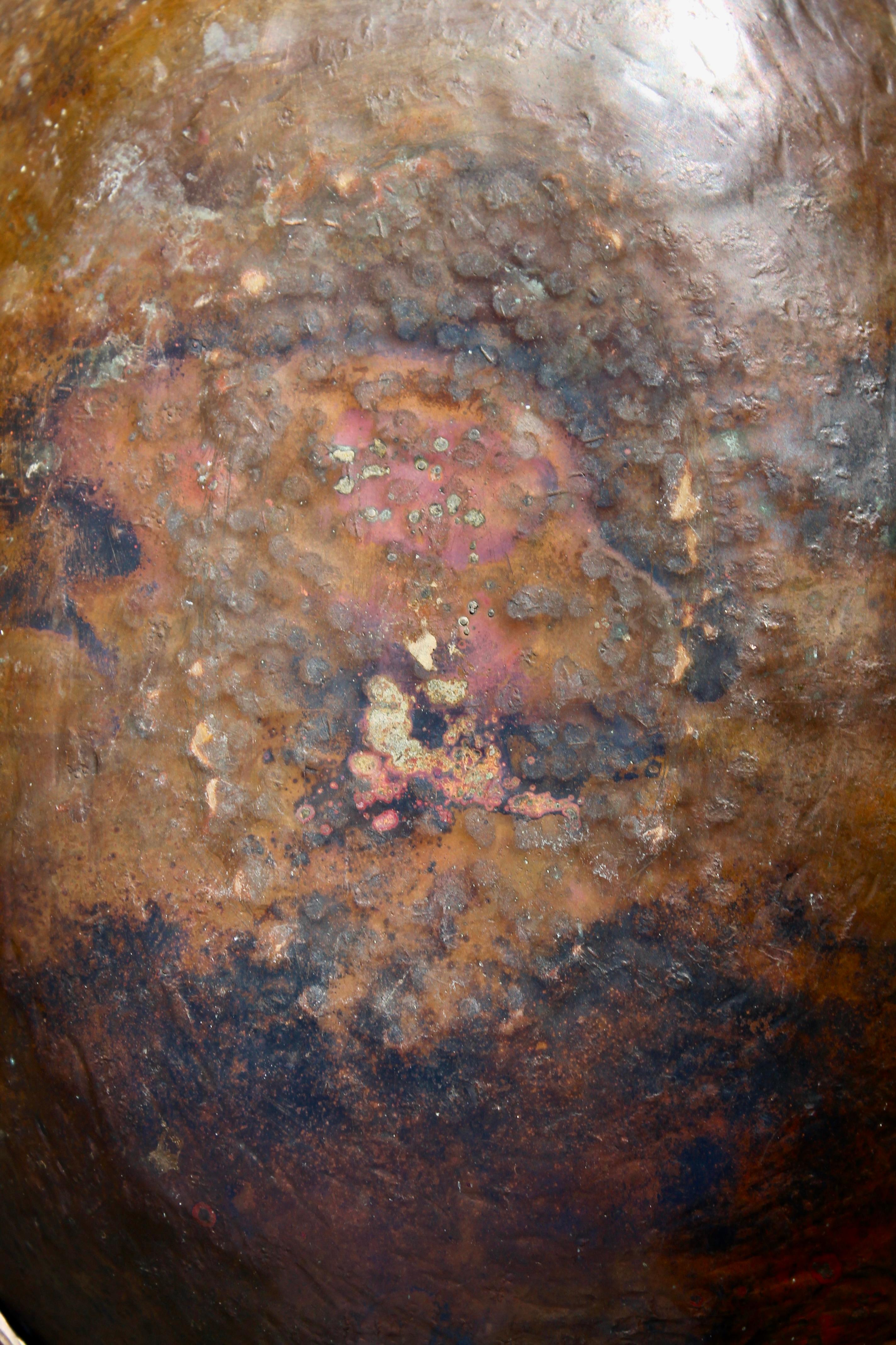 French Copper Dinanderie Abstract Bowl For Sale 2
