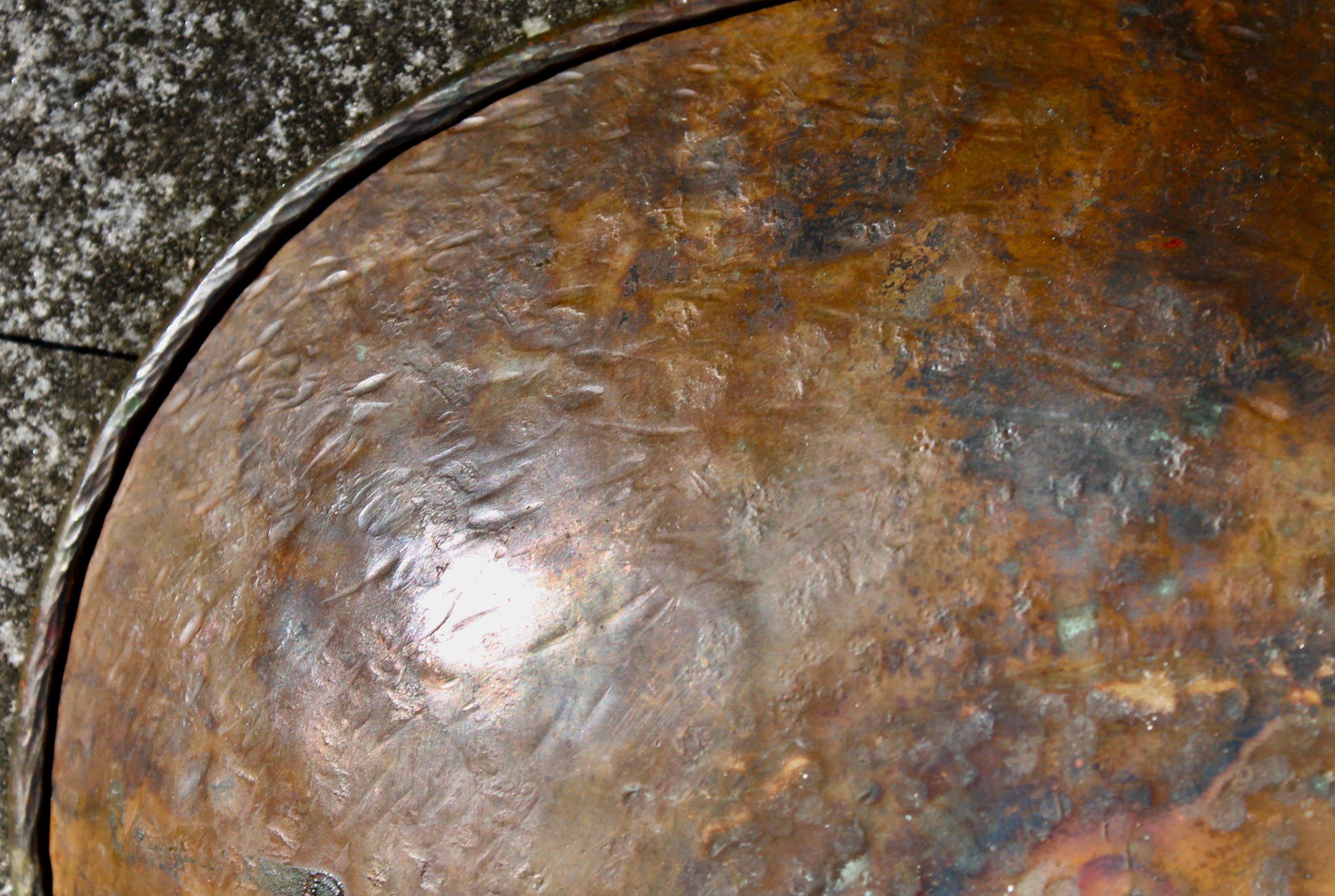 French Copper Dinanderie Abstract Bowl For Sale 3