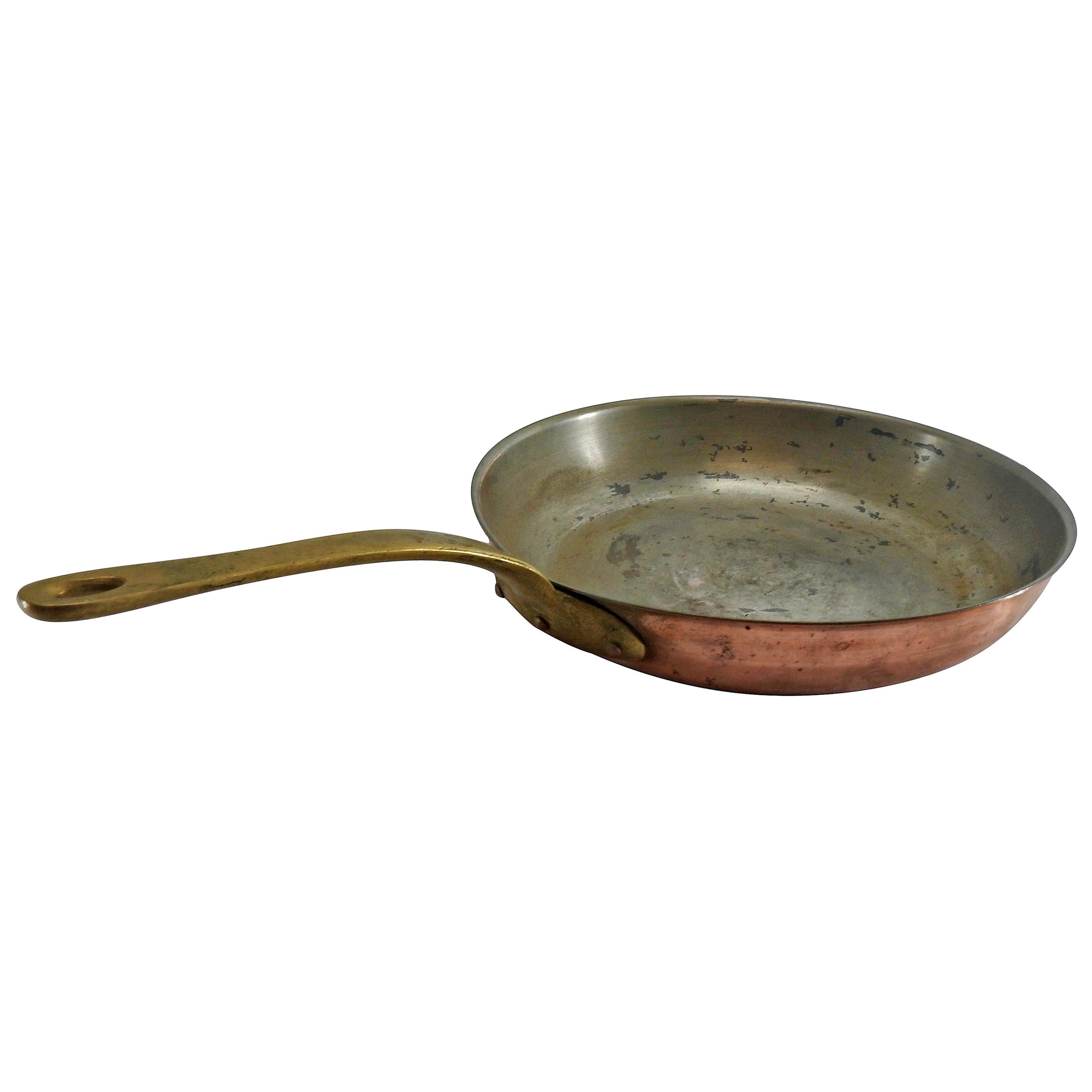 French Copper Frying Pan For Sale