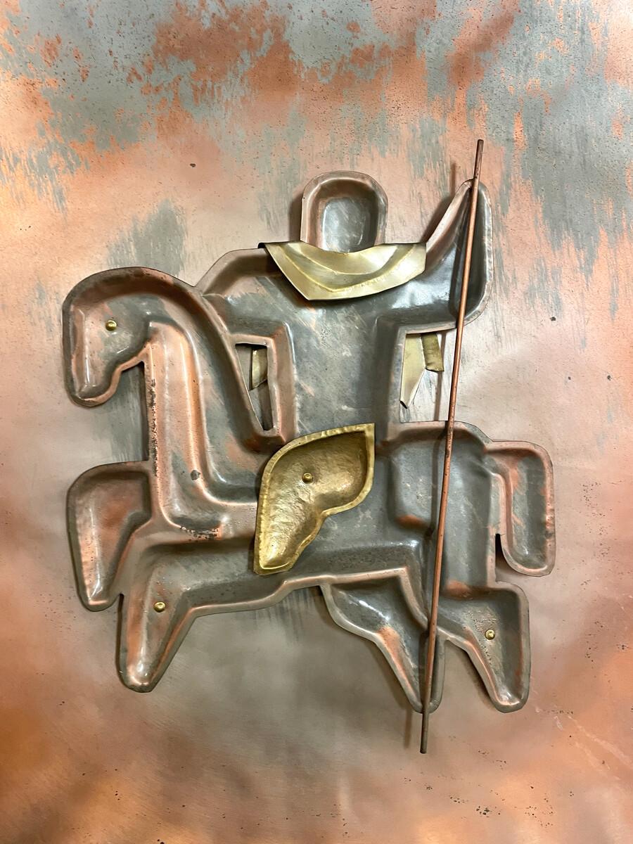 20th Century French Copper horse Plaque For Sale