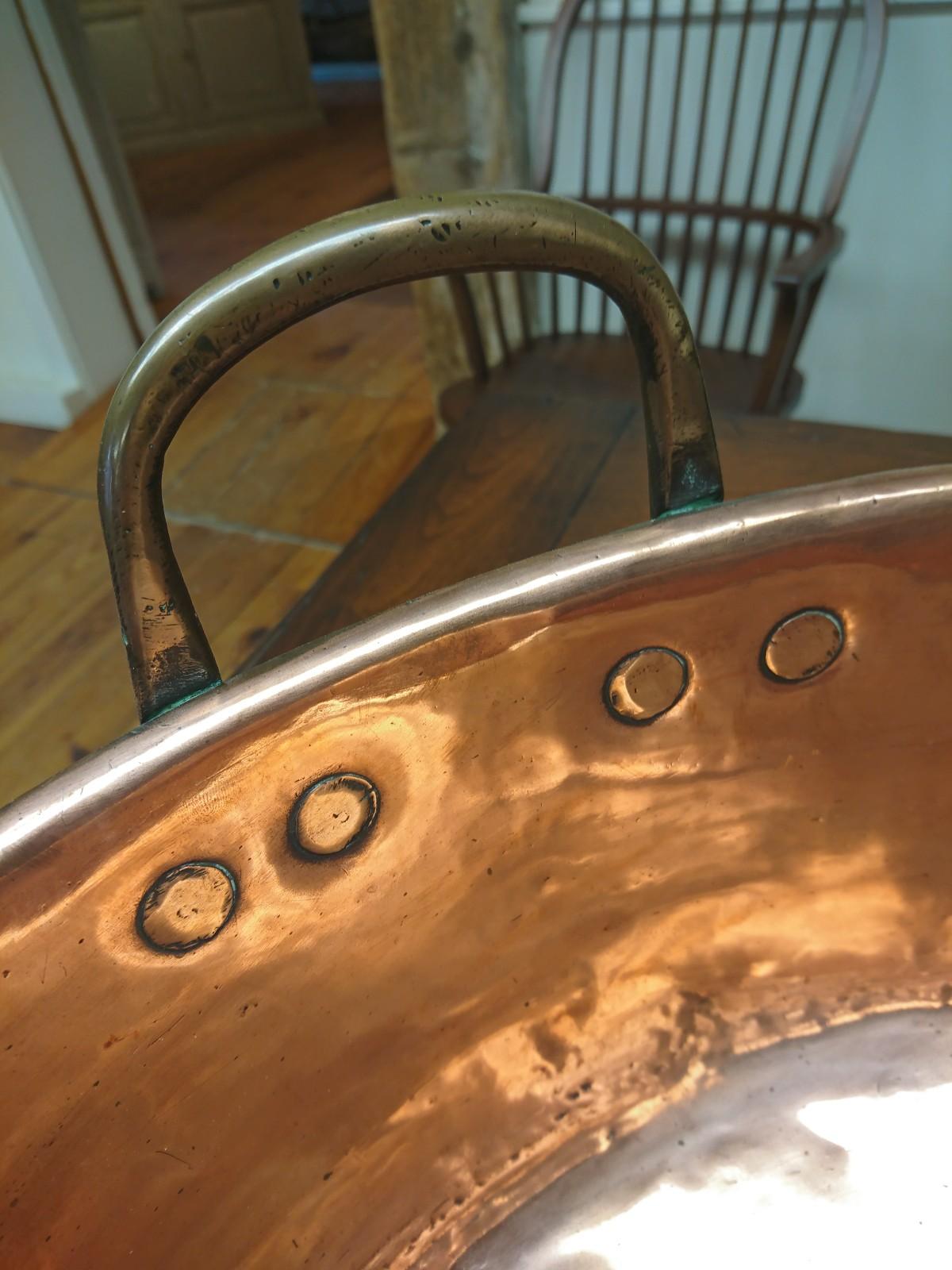 French Copper Jam Pan In Excellent Condition In Sheffield, MA