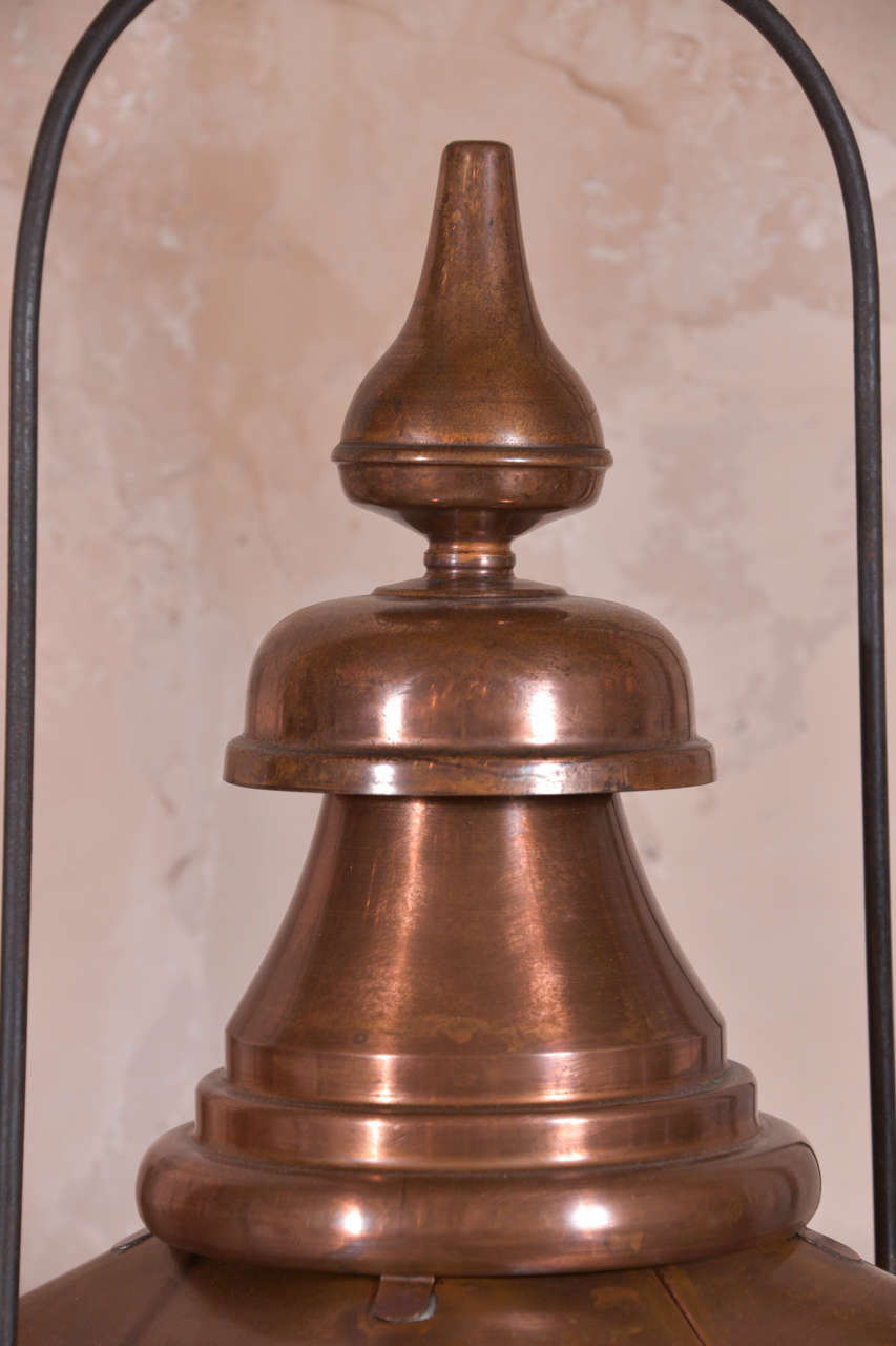 Forged 19th Century French Copper Lantern For Sale