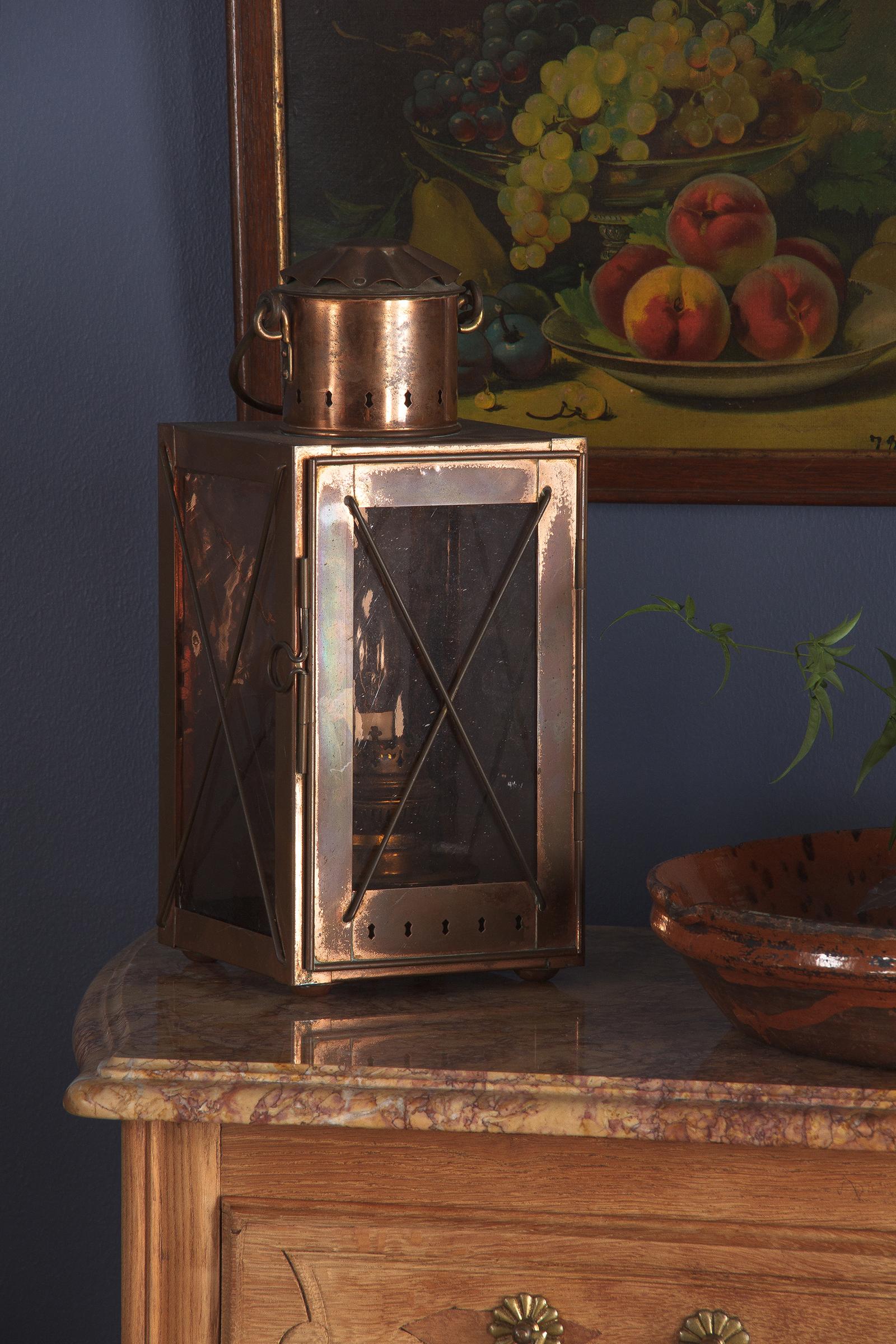 French Copper Lantern, Late 1800s 4