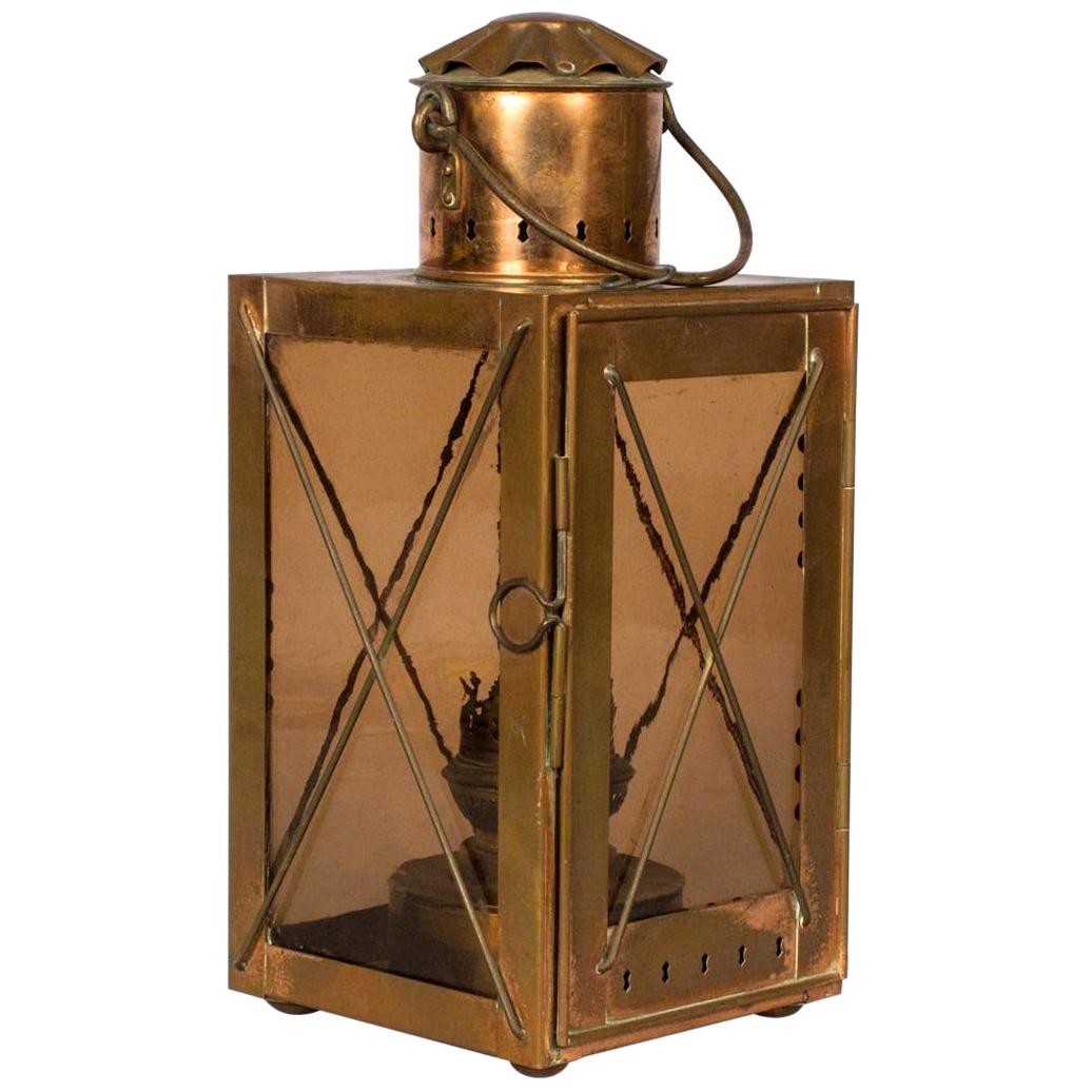French Copper Lantern, Late 1800s