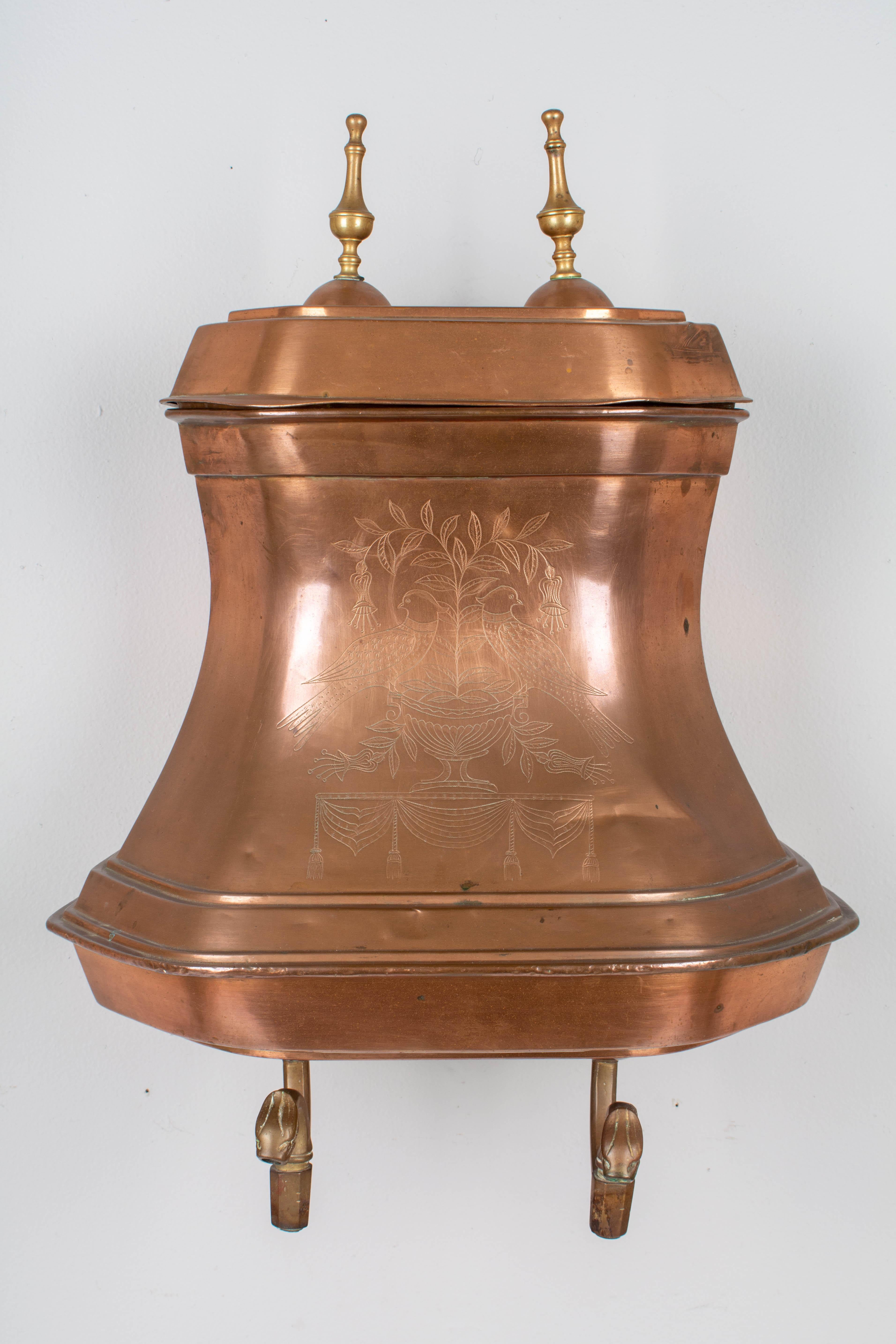 French Provincial French Copper Lavabo with Large Basin