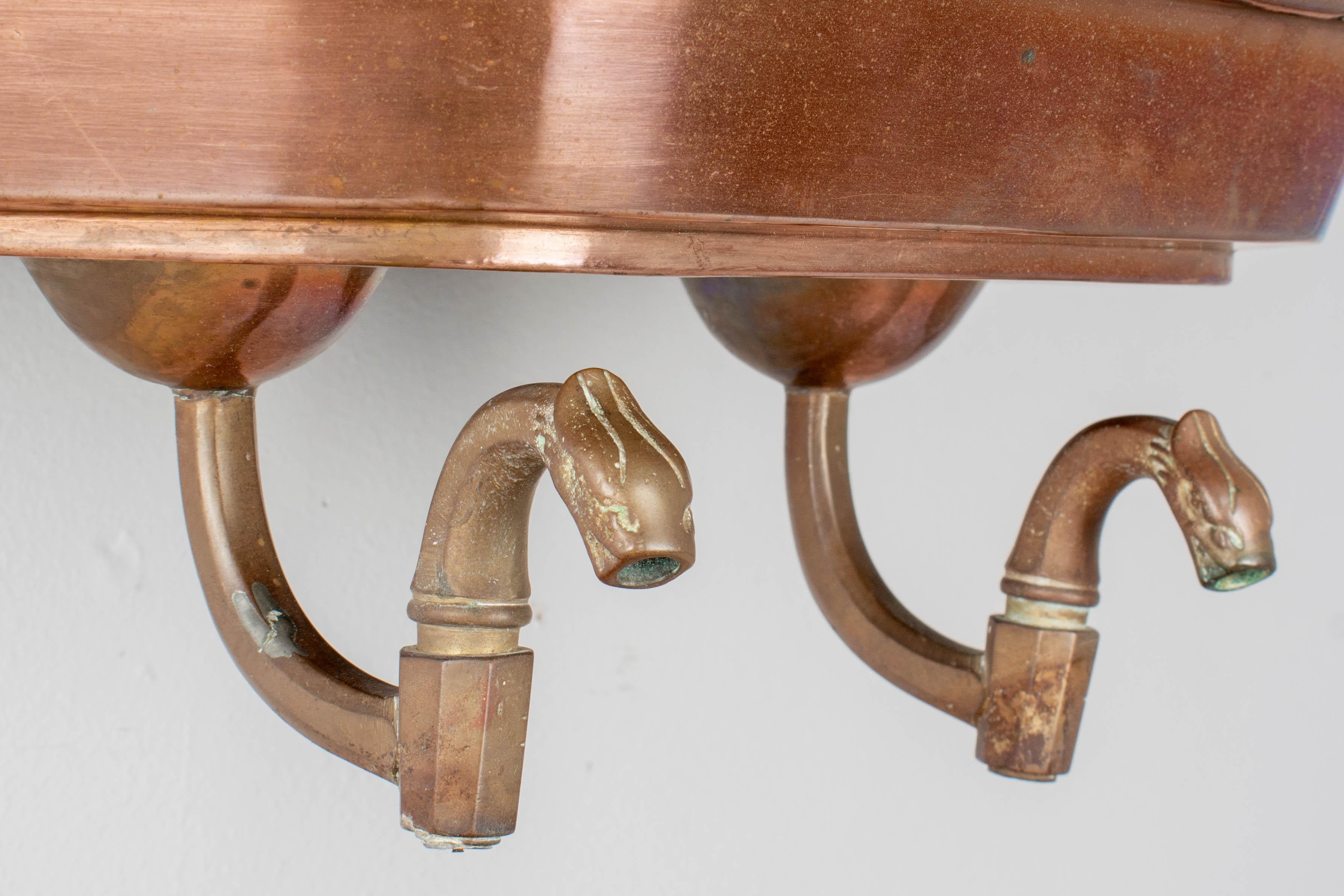 French Copper Lavabo with Large Basin In Good Condition In Winter Park, FL