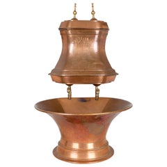 Antique French Copper Lavabo with Large Basin