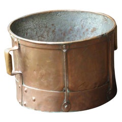 French Copper Log Holder or Log Basket, 18th Century