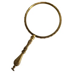 French Copper Magnifying Glass with Weighted Handle