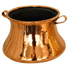 French Copper Mid 19th Century Waisted Pot with Double Handles, Dovetailed