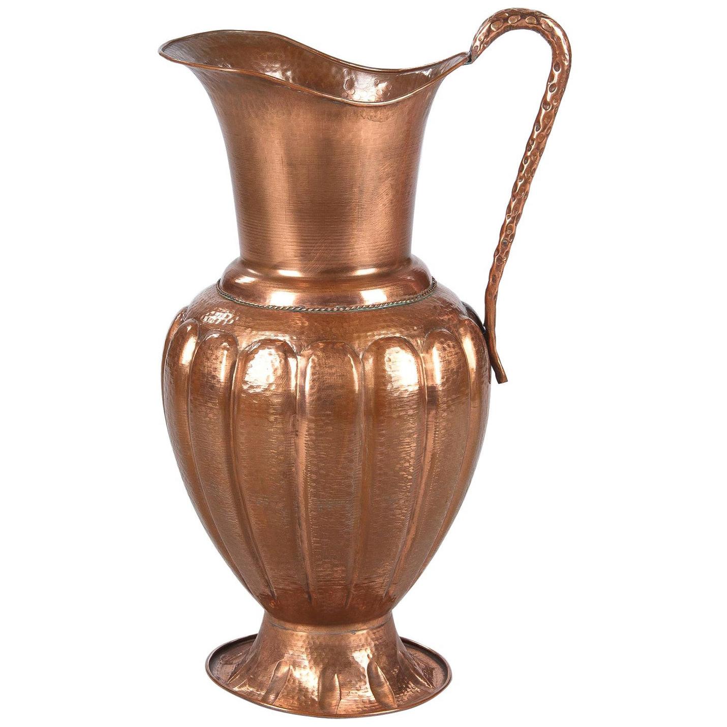 French Copper Pitcher or Umbrella Stand, 1950s