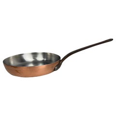 Sartén francesa de cobre de 9 pulgadas marcada Metaux Ouvres France