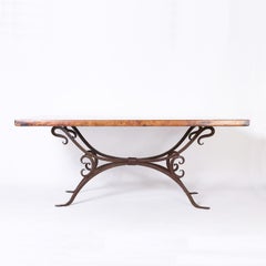 French Copper Top Iron Dining Table